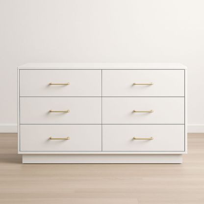 Cassettiera legno ingegnerizzato bianco 6 cassetti metallo-Auraverilo