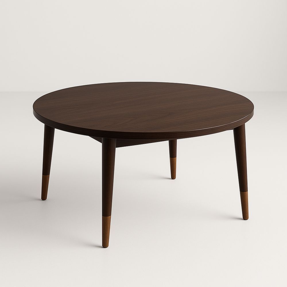 Tavolo Rotondo in Legno 100 cm Marrone-Auraverilo