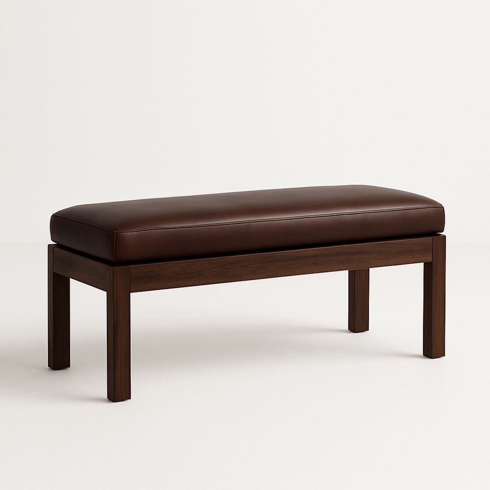 Panca in legno e pelle PU Marrone-Auraverilo