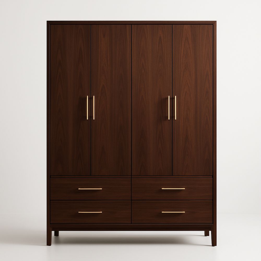 Armadio in Legno Massello con Ante e Cassetti-Auraverilo