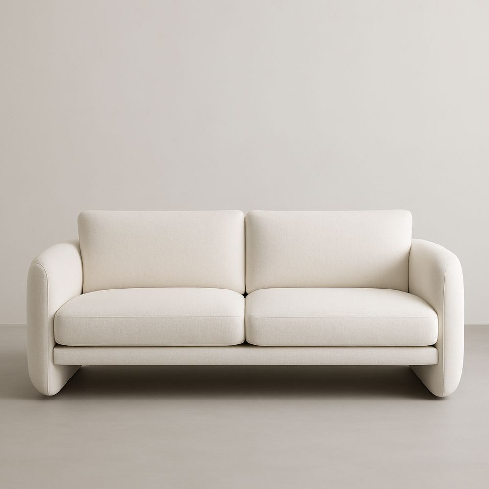 Divano a due posti in tessuto bianco-Auraverilo