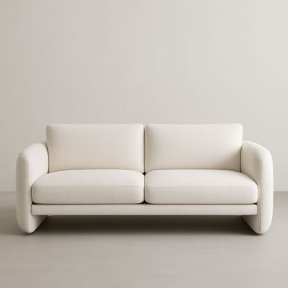 Divano a due posti in tessuto bianco-Auraverilo