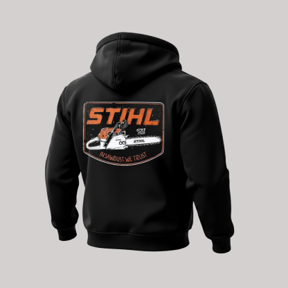 Stihl Since 1926 Printed Zippered Hooded Fleece Cardigan
