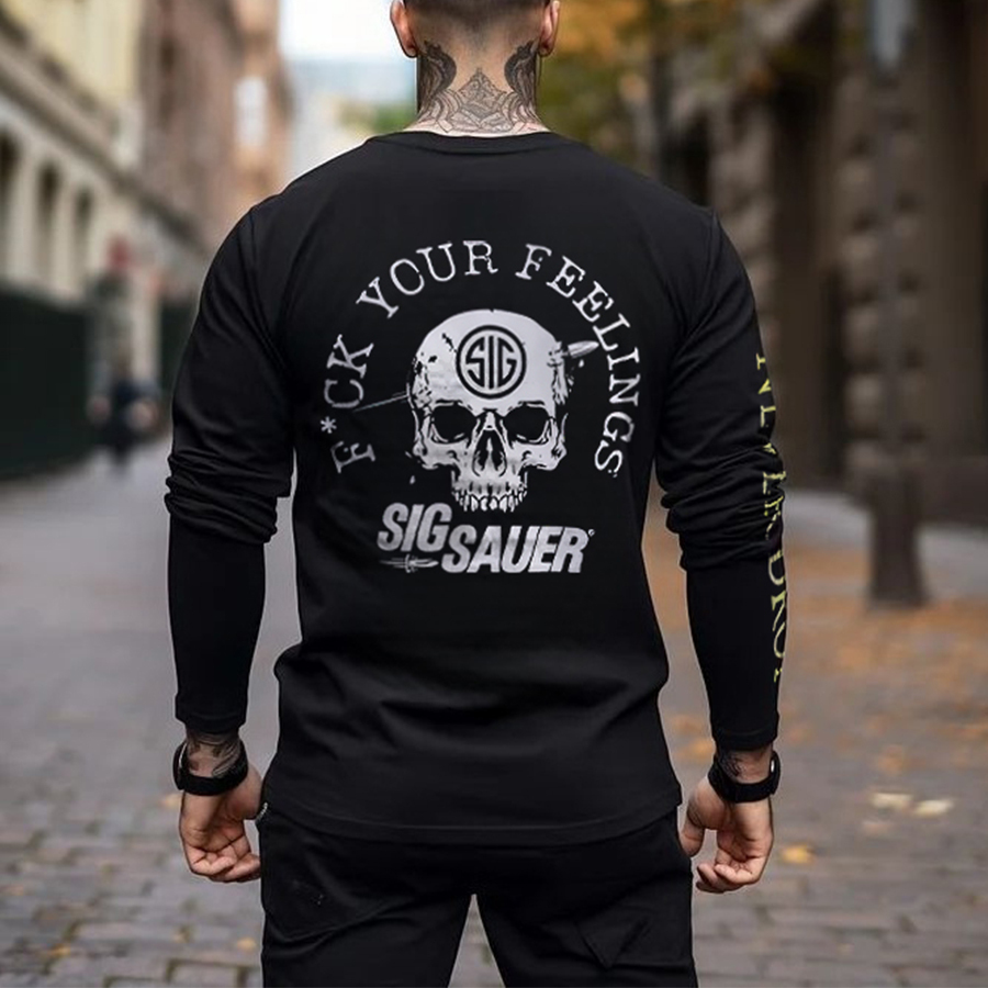 Sig Sauer F*ck Your Feeling Printed Long Sleeve Men's T-shirt