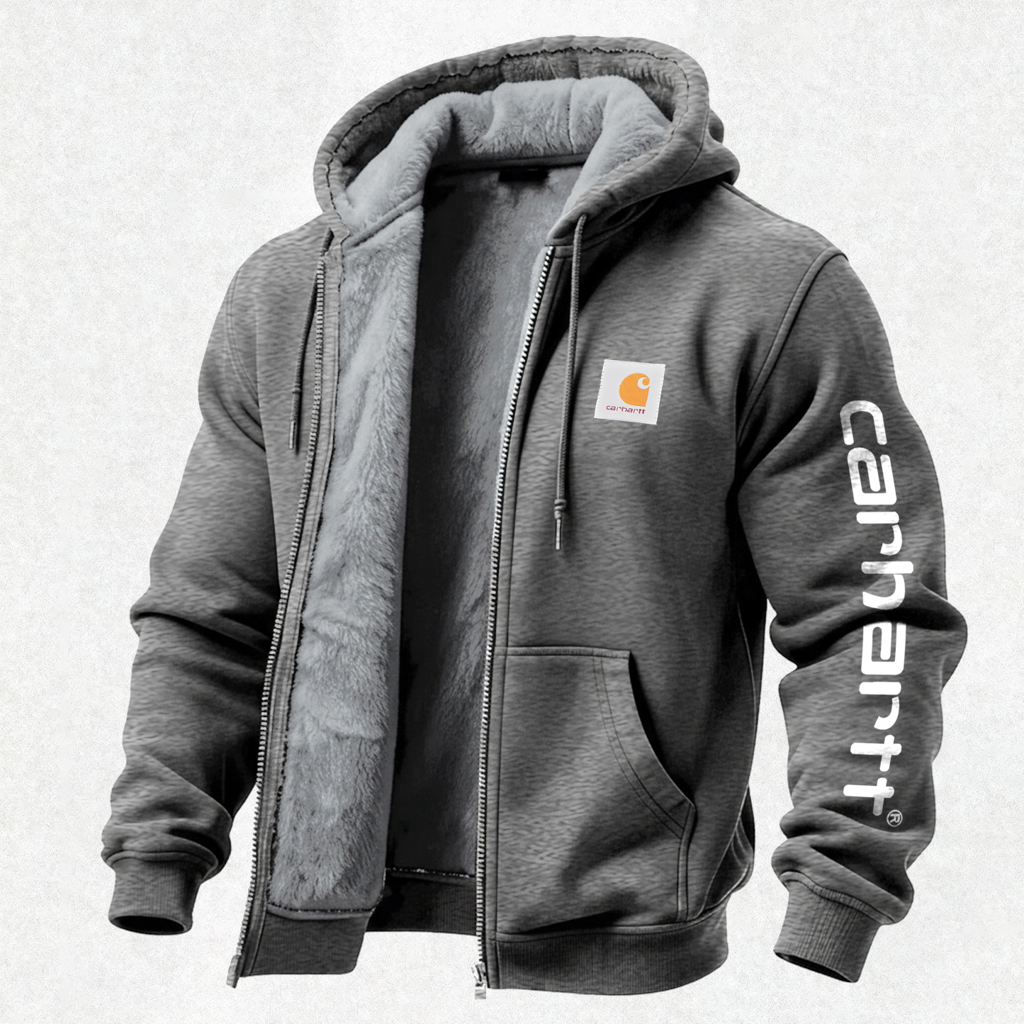 Carhartt Casual Warm Printed Zippered Hooded Fleece Cardigan