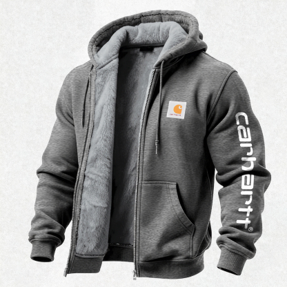 Carharttt Casual Warm Printed Zippered Hooded Fleece Cardigan