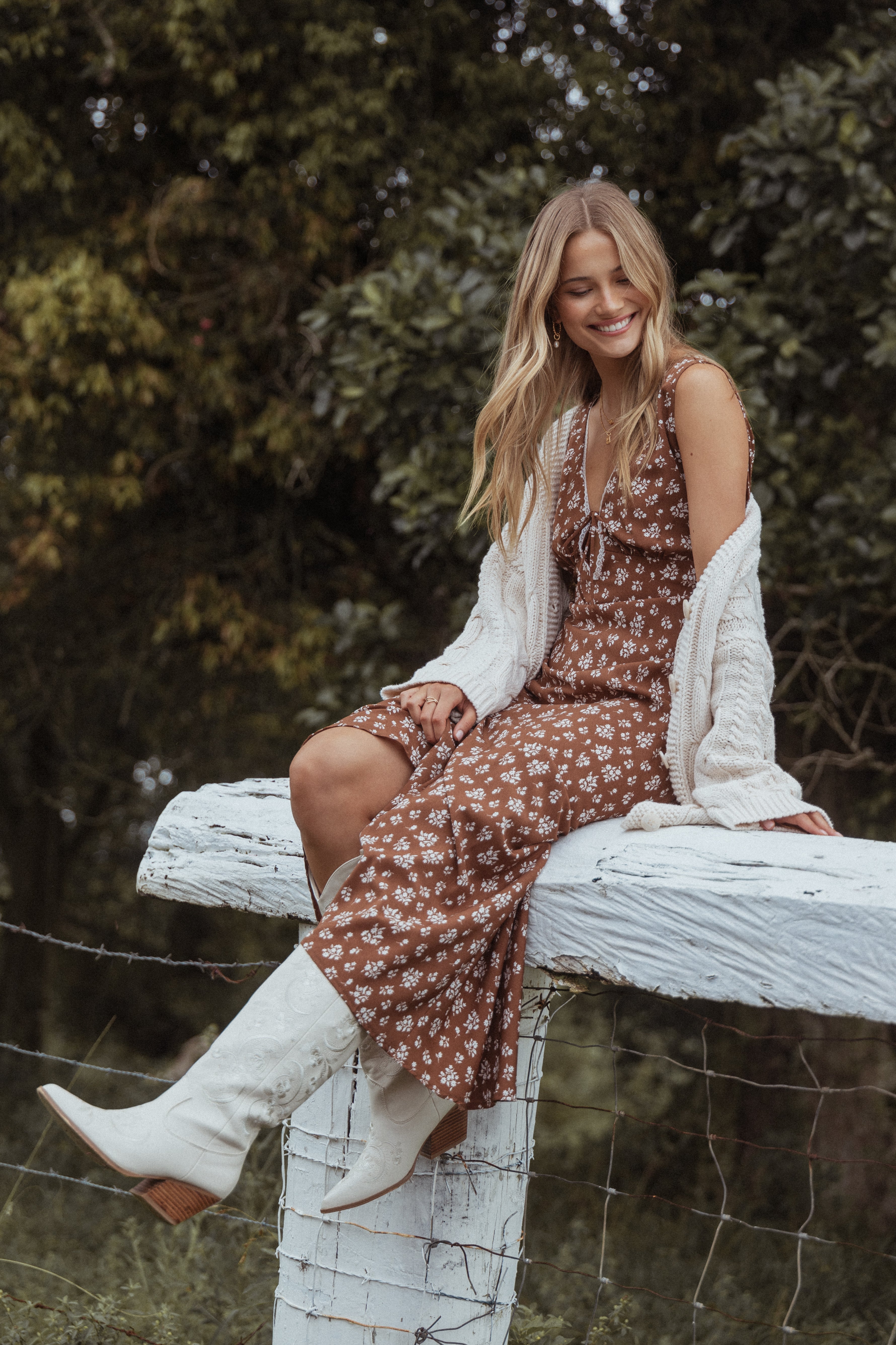 Jackson Maxi Dress - Brown Ditsy Floral-Ladys Street