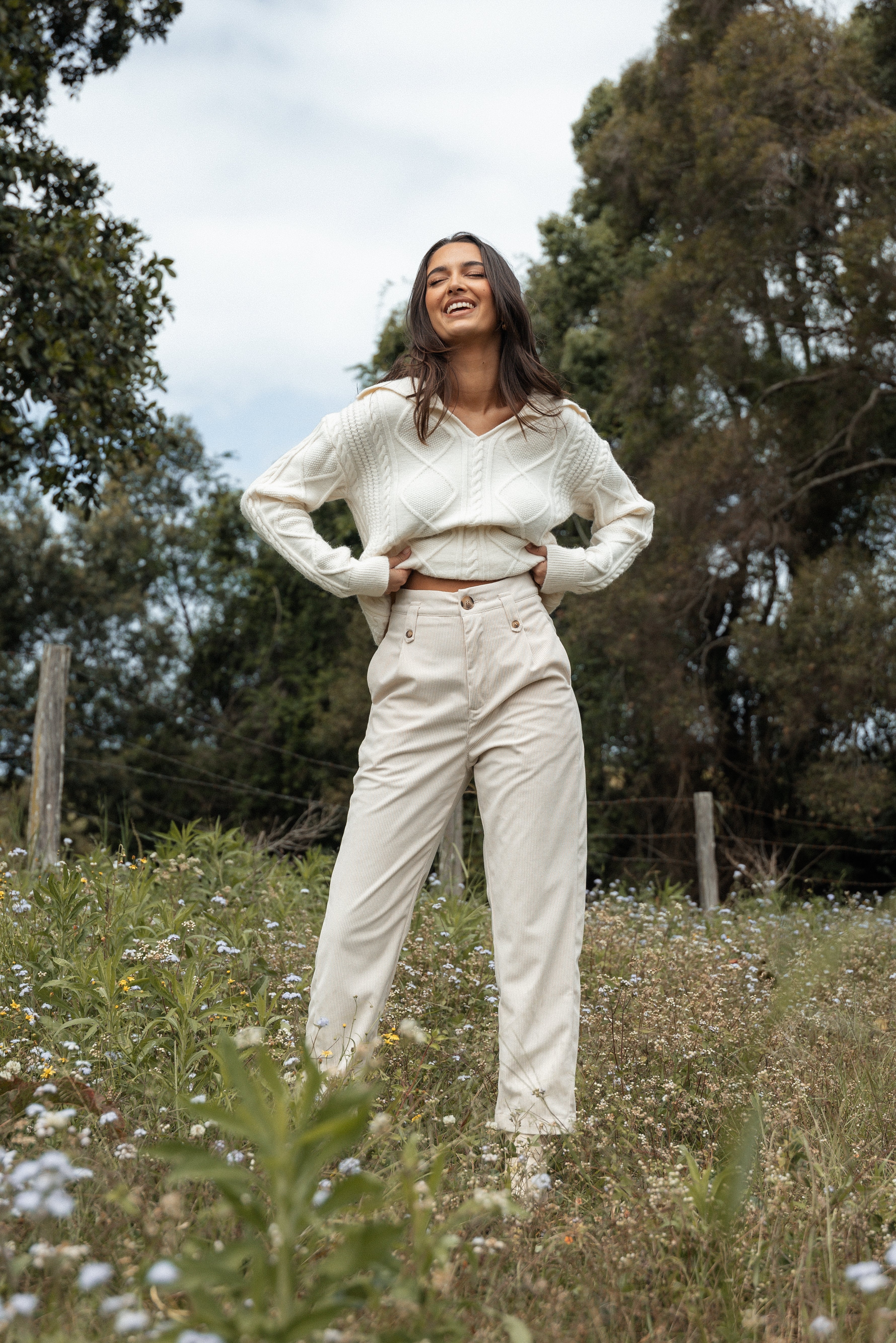 Jones Cord Pant - Cream-Ladys Street