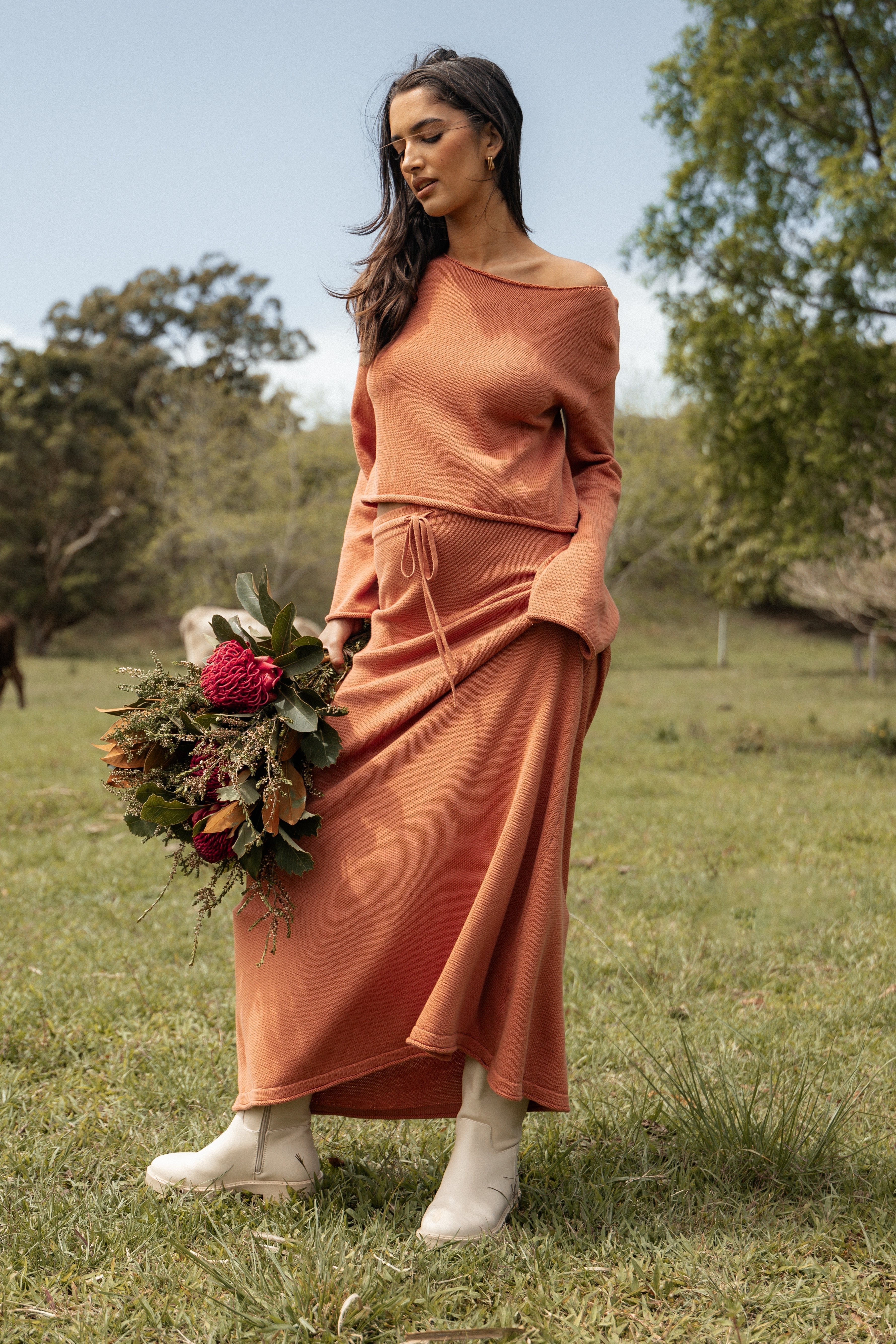 Rooney Knit Skirt - Cinnamon-Ladys Street