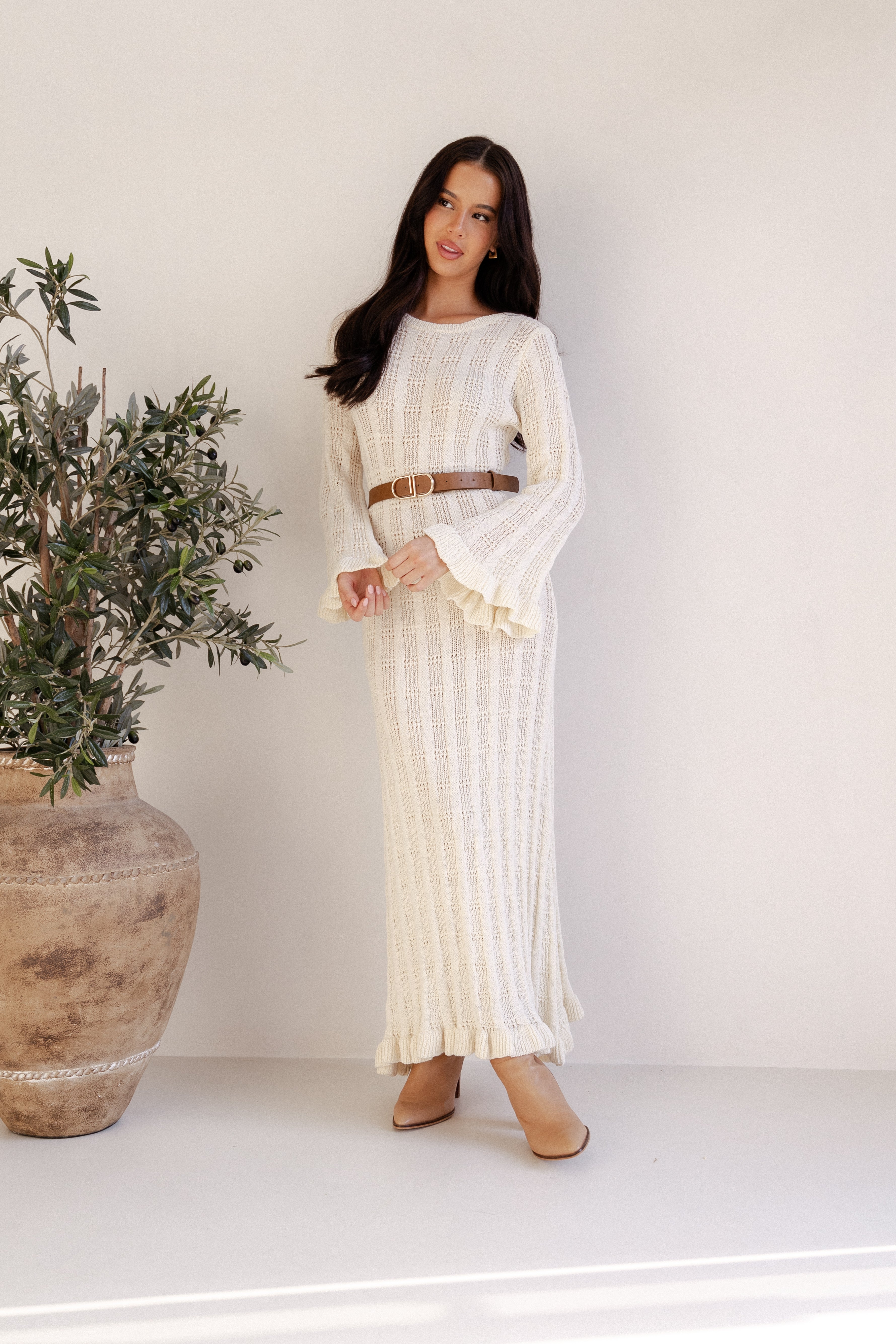 Colter Long Sleeve Maxi Dress - White-Charming Rule