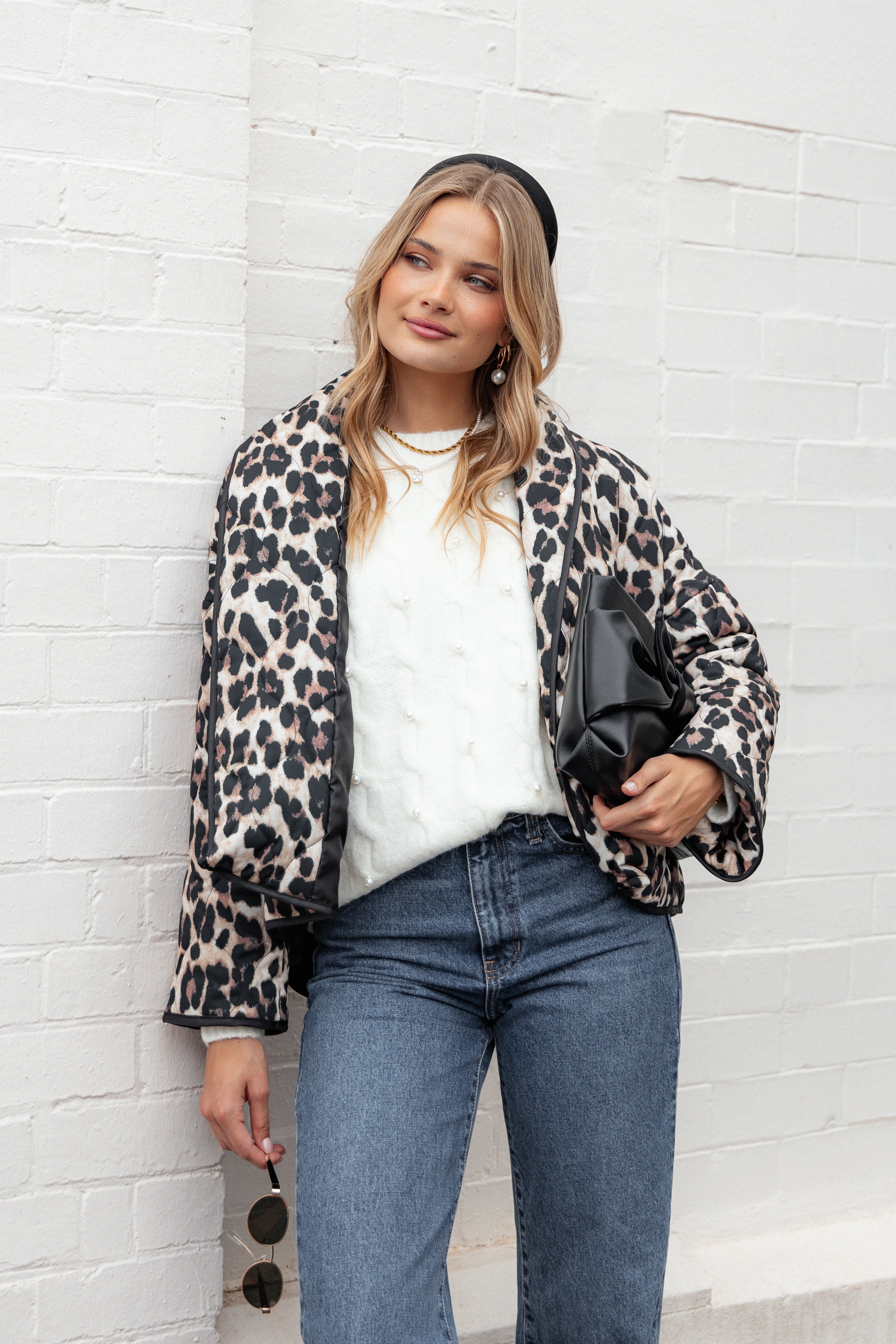 Marcos Leopard Print Quilted Jacket - Leopard-Ladys Street