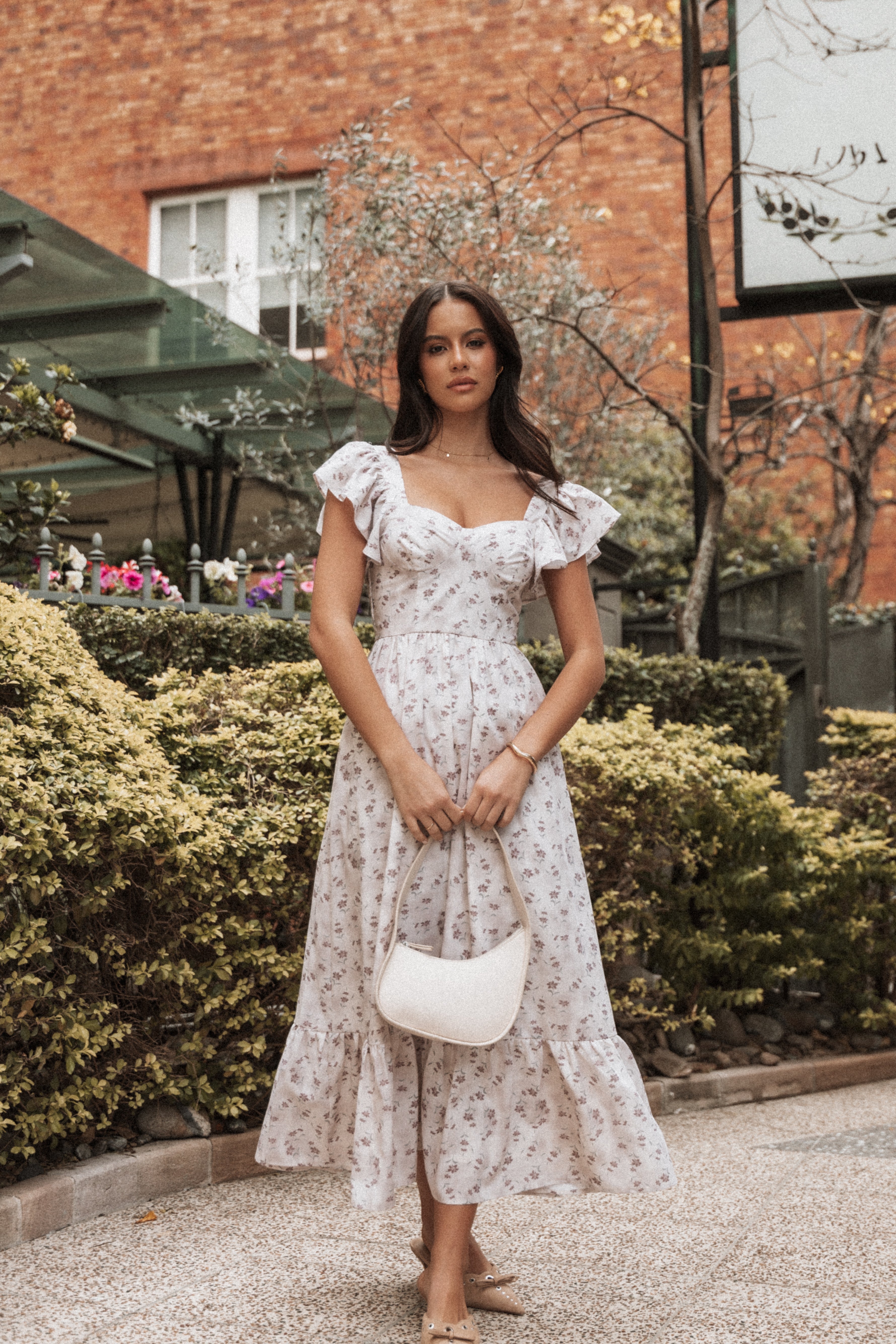 Myles Maxi Dress - Beige Floral-Ladys Street
