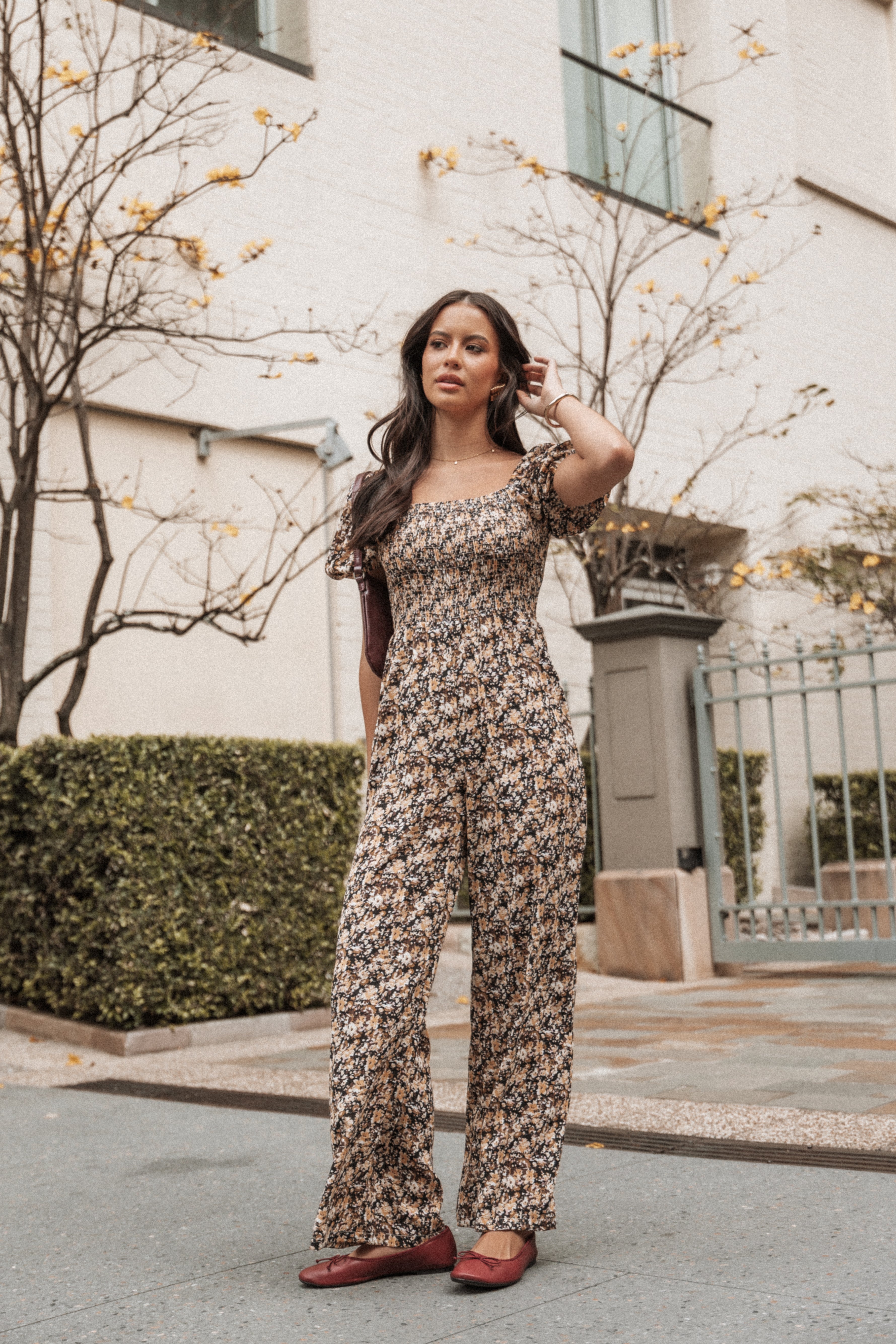 Jolene Jumpsuit - Black Ditsy Floral-Ladys Street