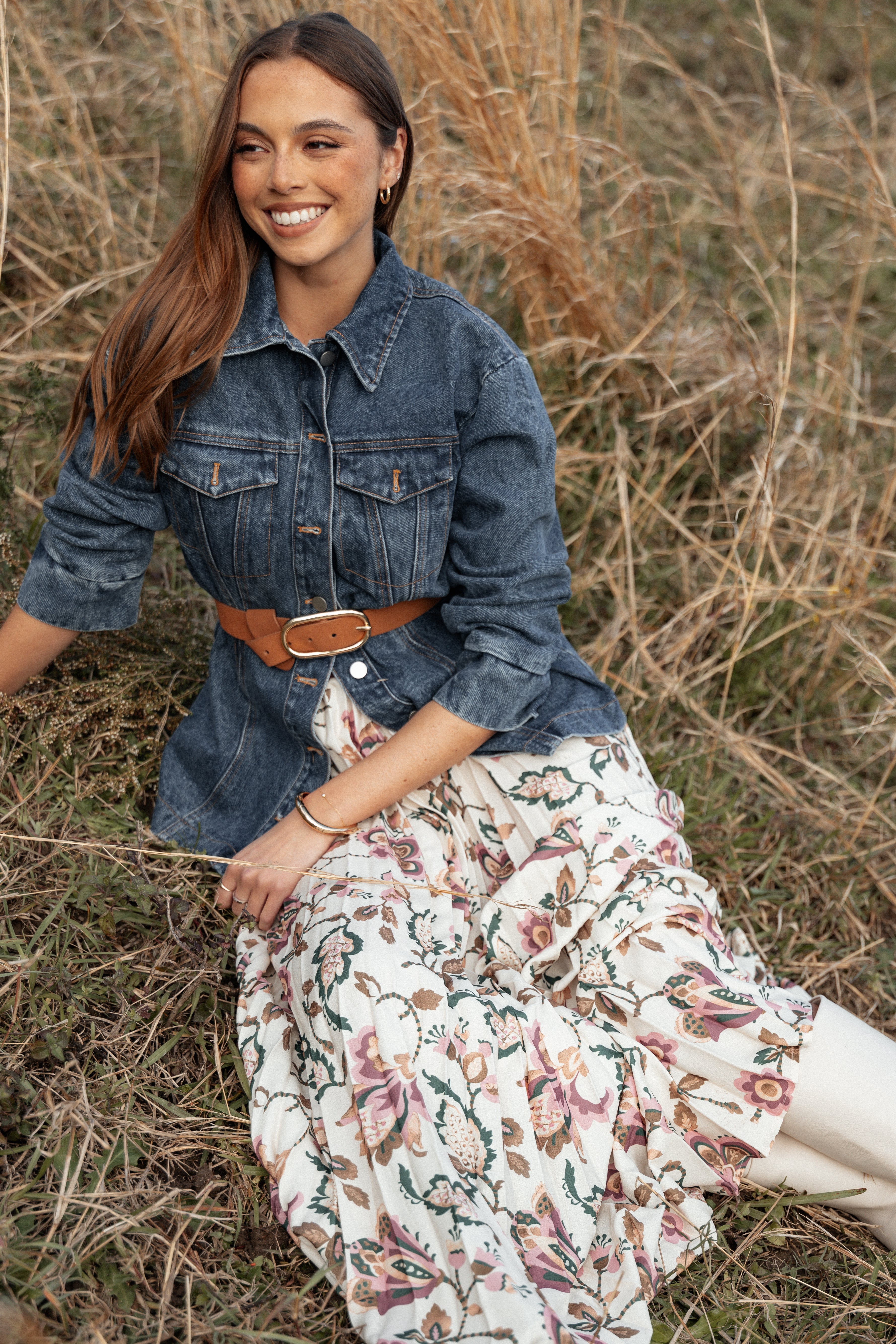 Michael Pleated Midi Skirt - Paisley Floral-Ladys Street