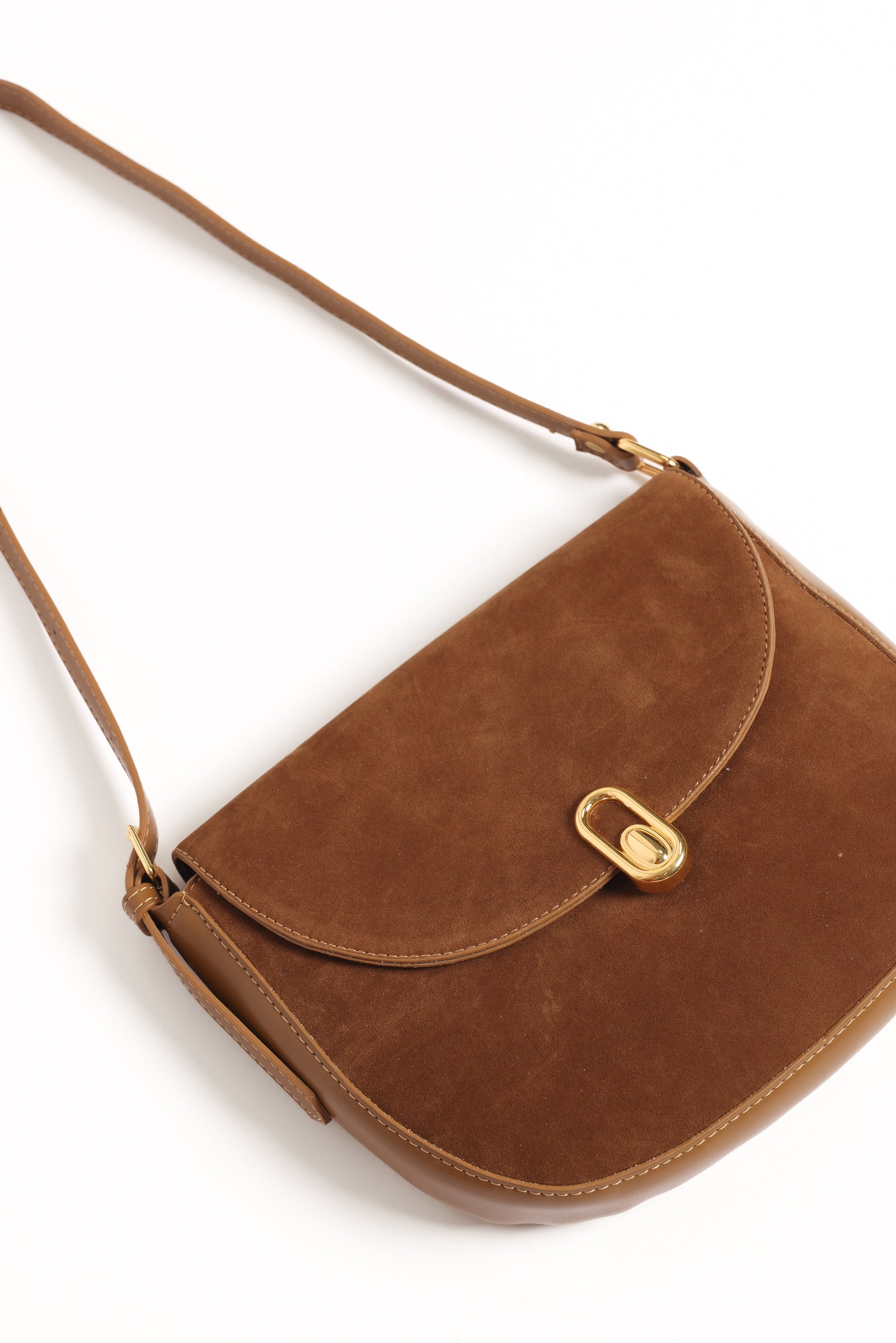Rowena Crossbody Bag - Brown Suede-Ladys Street