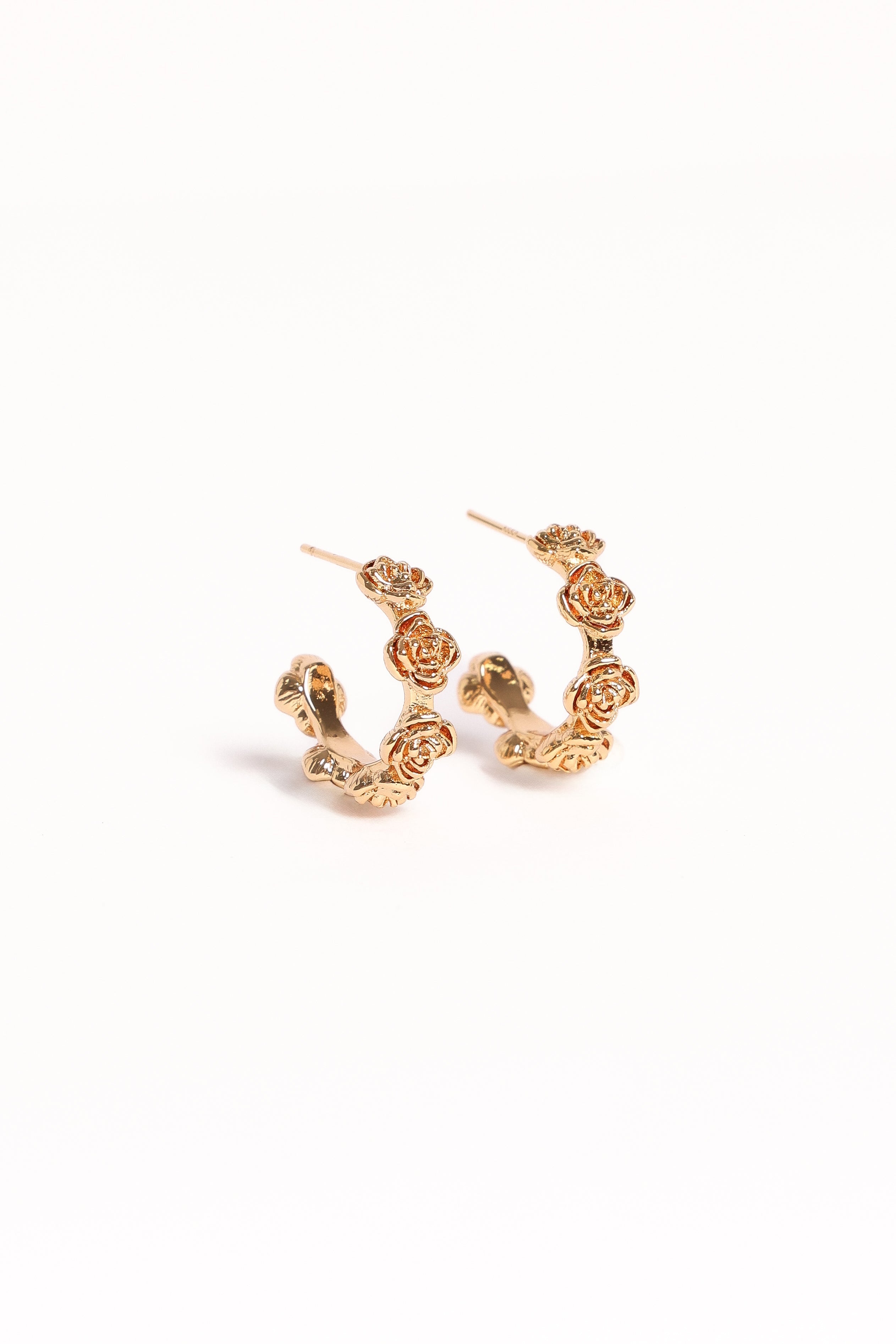 Jennie Flower Earrings - Gold-Ladys Street