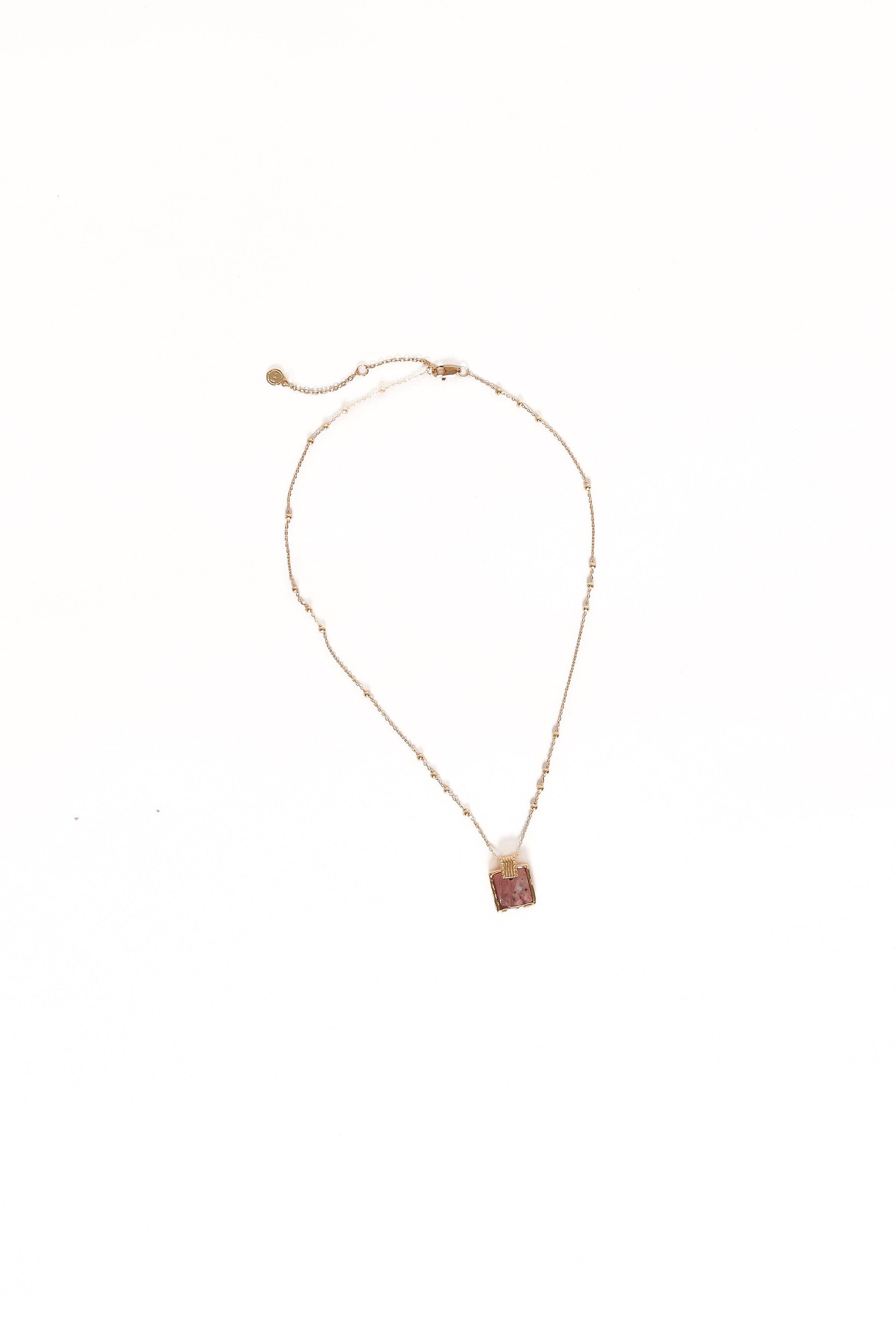 Rosie Necklace - Gold/Pink-Ladys Street
