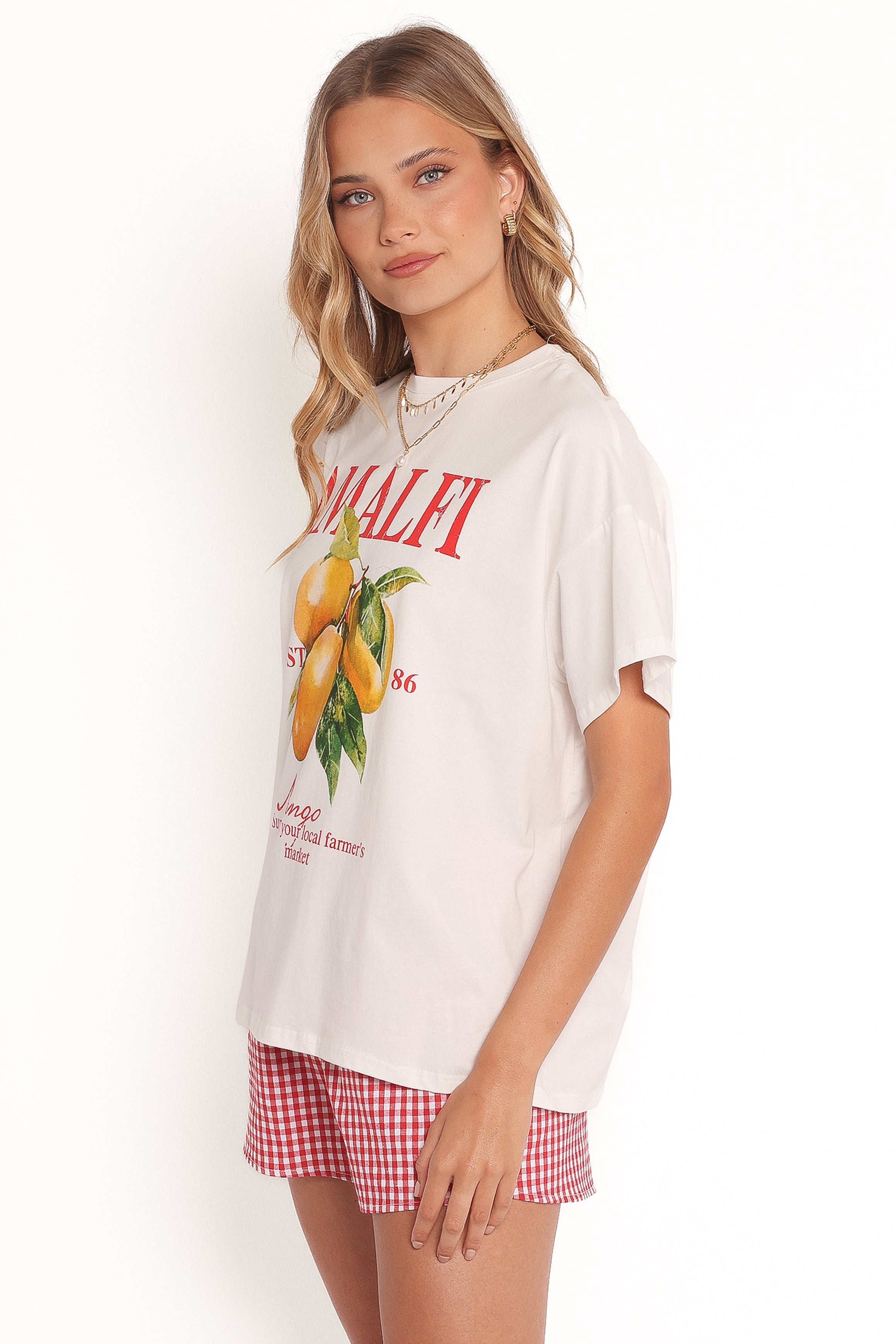 Amalfi Tee Set - Gingham Mango-Charming Rule