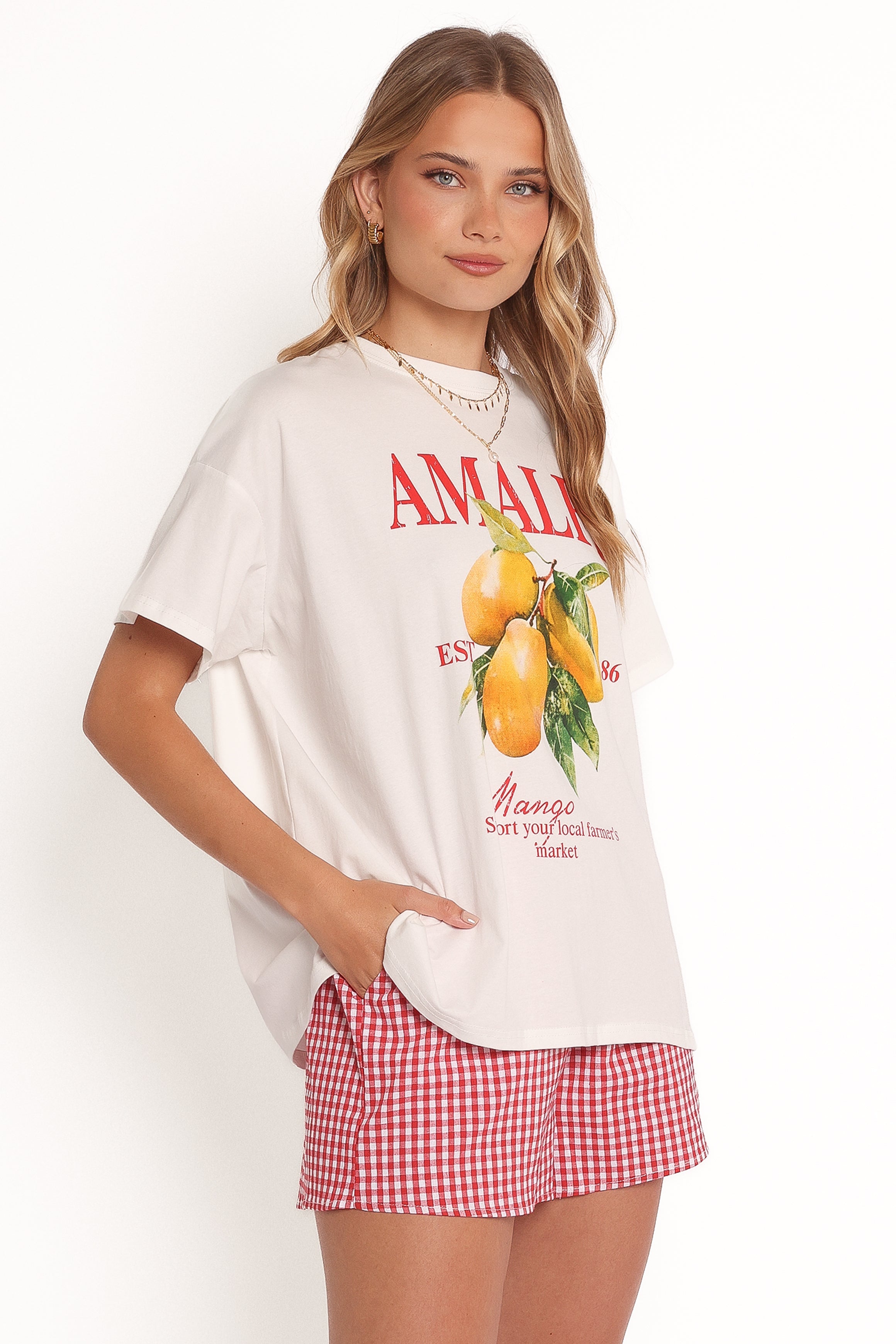 Amalfi Tee Set - Gingham Mango-Charming Rule