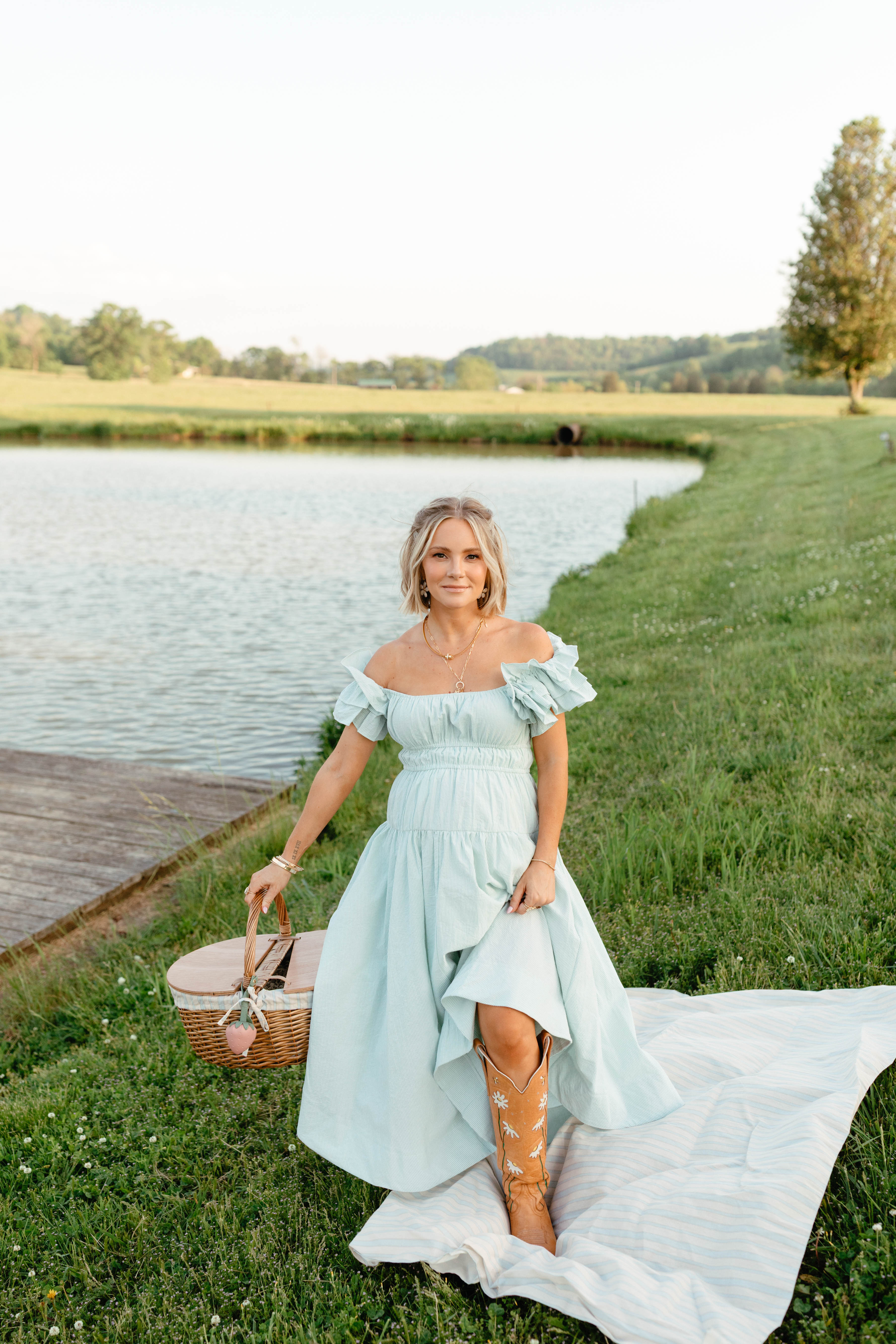 Linda Midi Dress - Green Stripe-Ladys Street