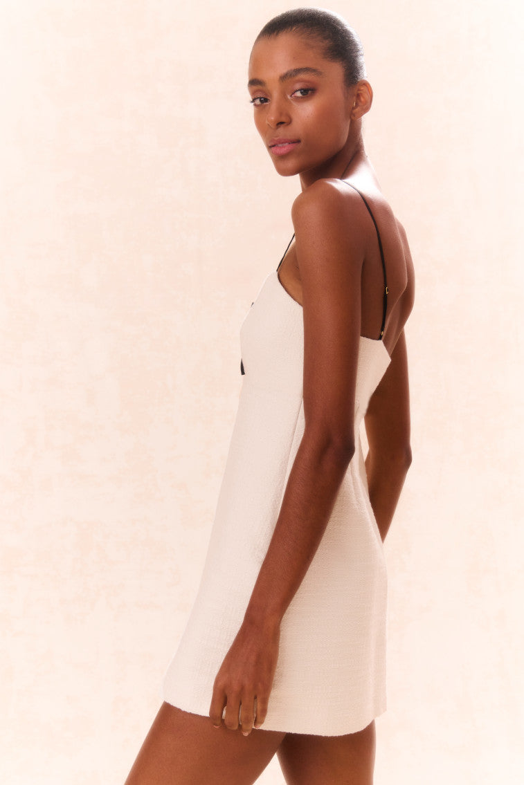 Adelaide Tweed Mini Dress-CREAM-Charming Rule