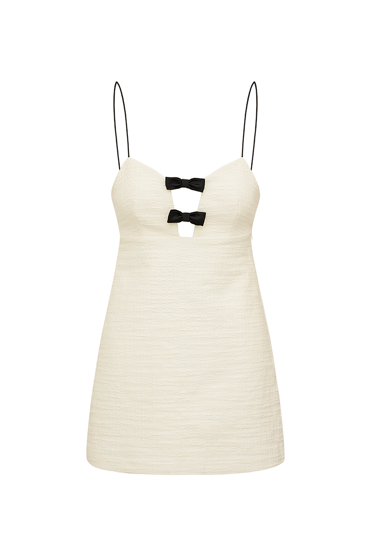 Adelaide Tweed Mini Dress-CREAM-Charming Rule