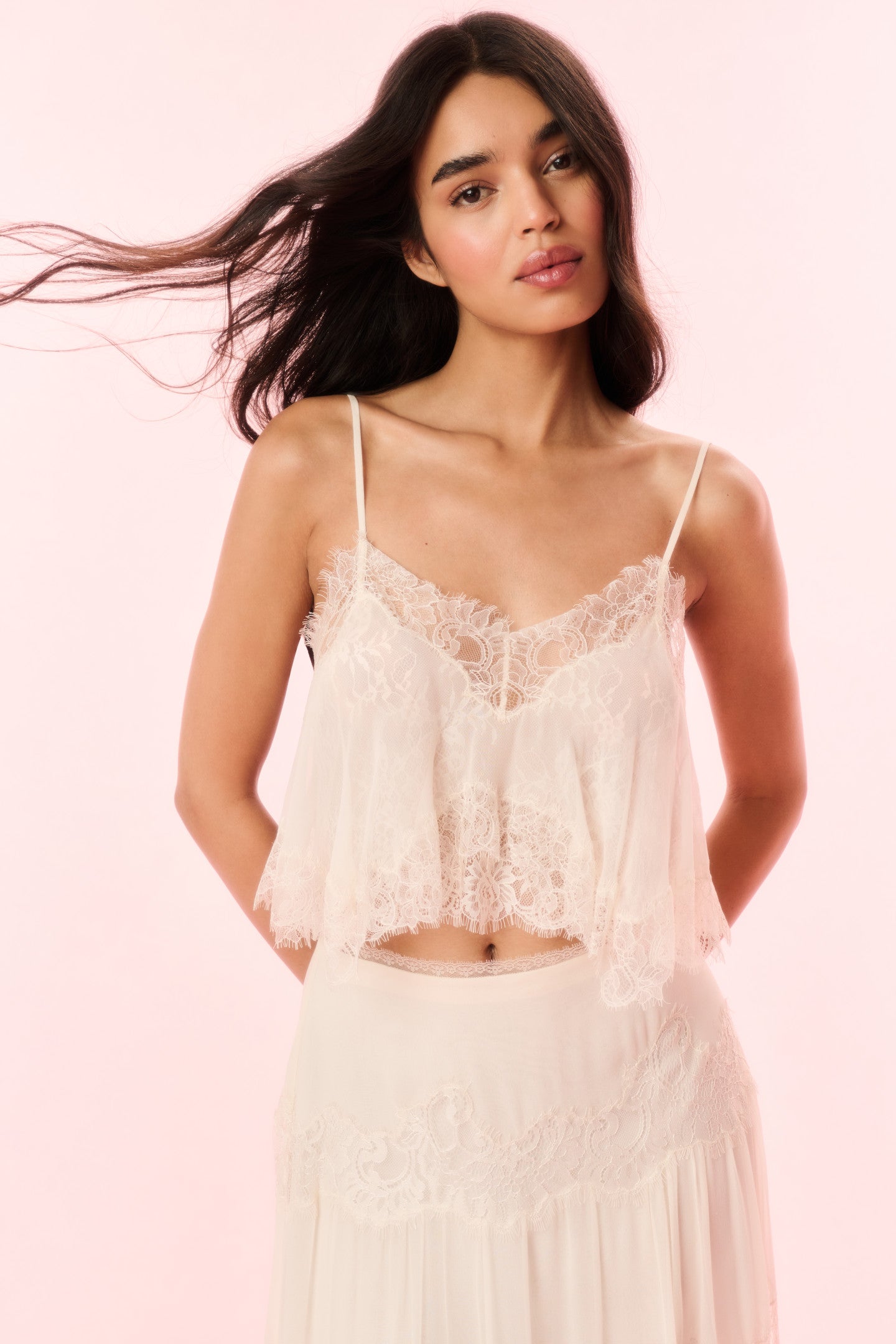 Elysia Silk Lace Top-Charming Rule