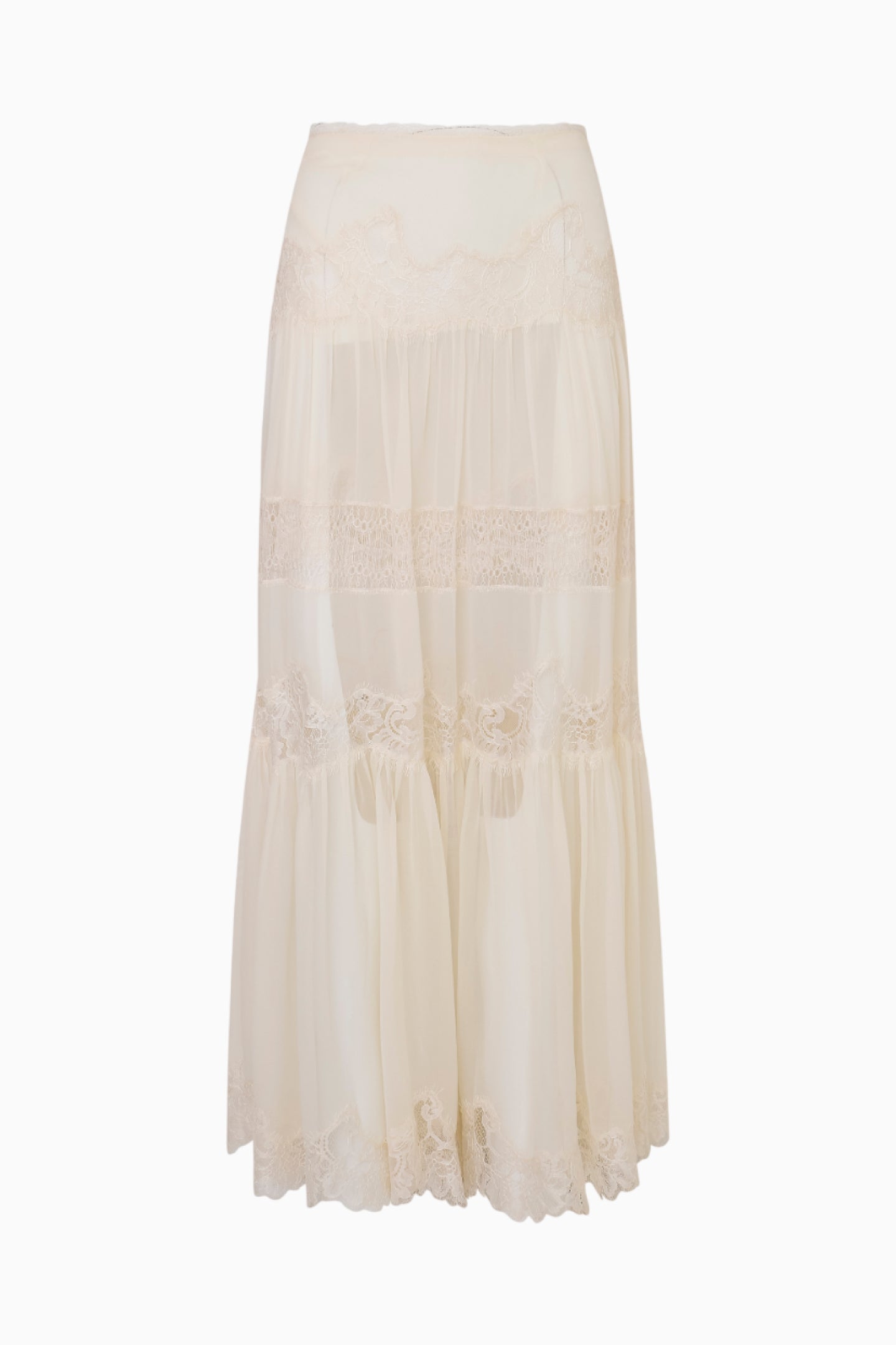 Aureline Silk Lace Maxi Skirt-Charming Rule