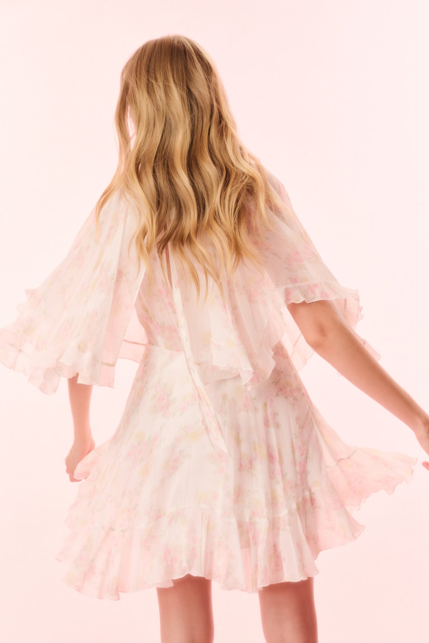 Avaline Floral Chiffon Mini Dress-Charming Rule