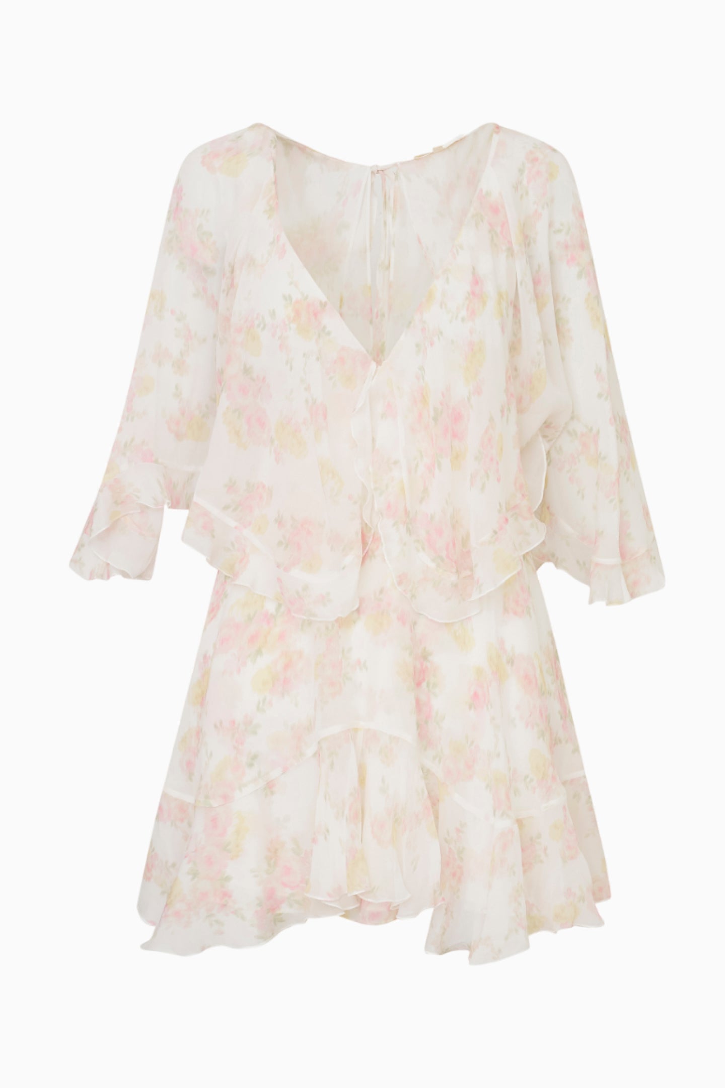 Avaline Floral Chiffon Mini Dress-Charming Rule