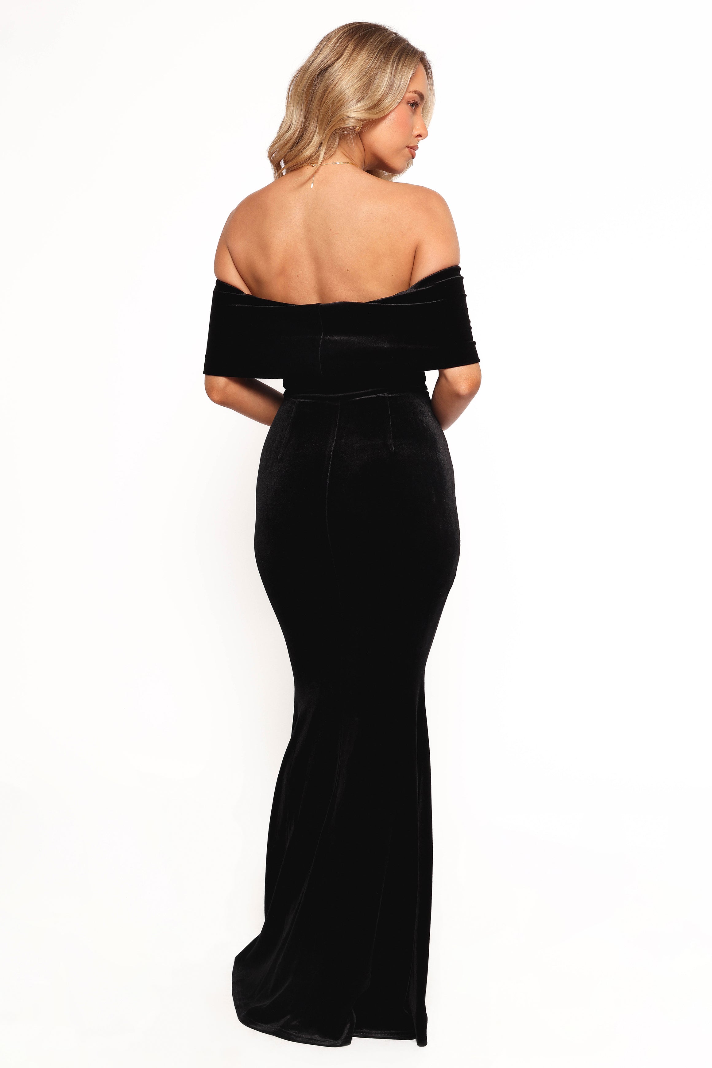 Adair Off Shoulder Maxi Dress - Black-Charming Rule