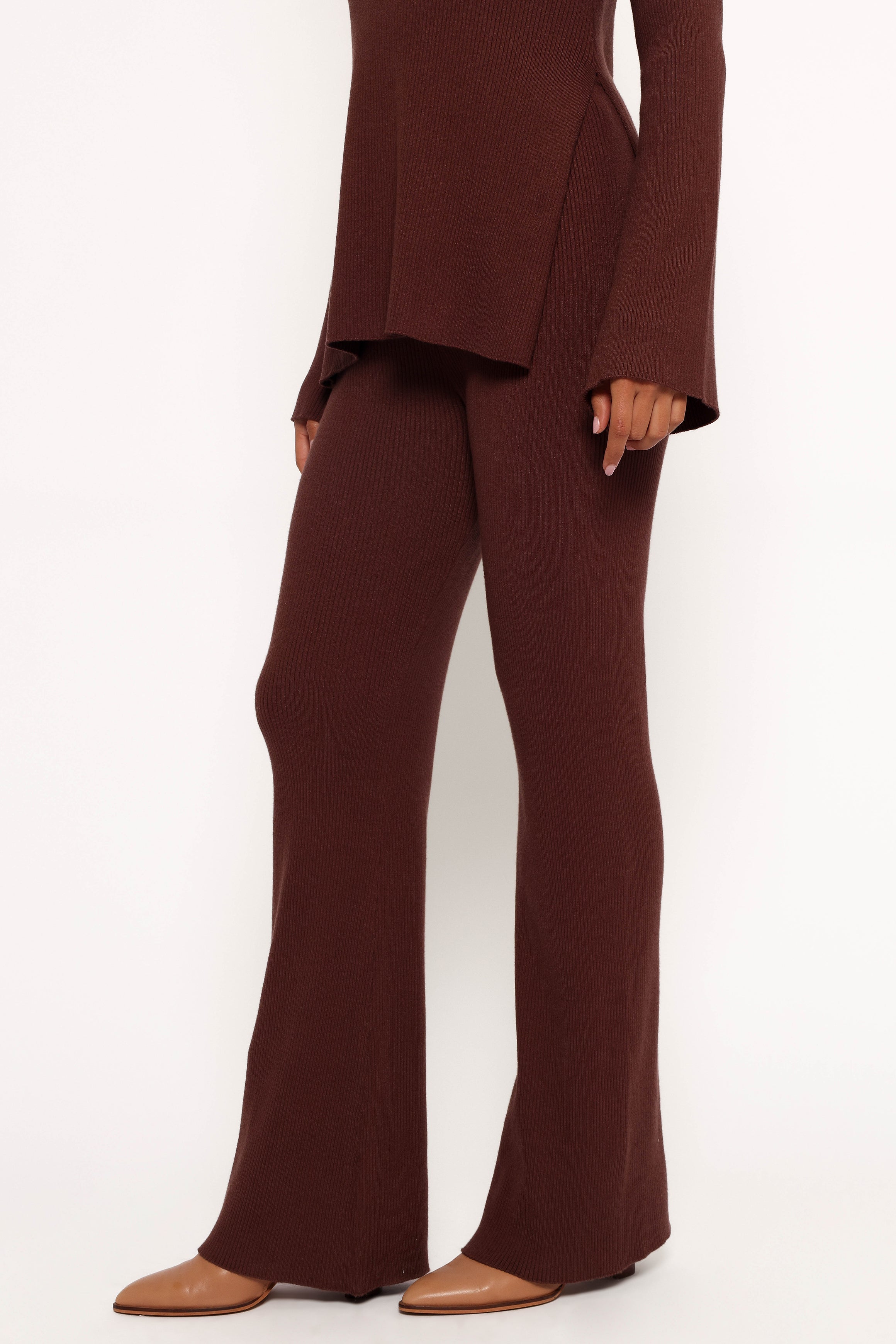 Adrienne Knit Pant - Chocolate-Charming Rule