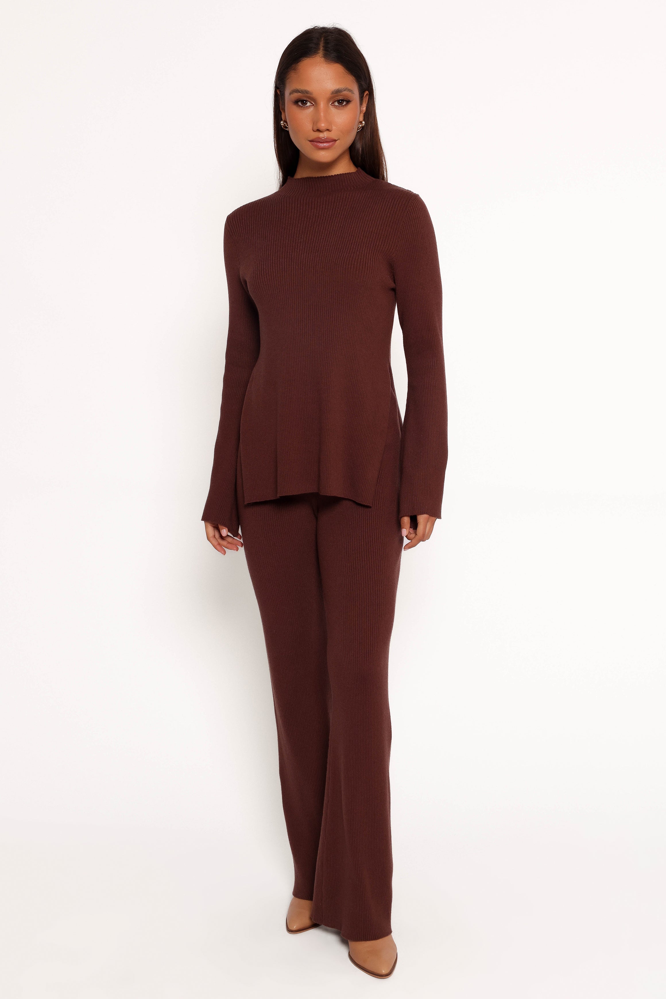 Adrienne Knit Pant - Chocolate-Charming Rule