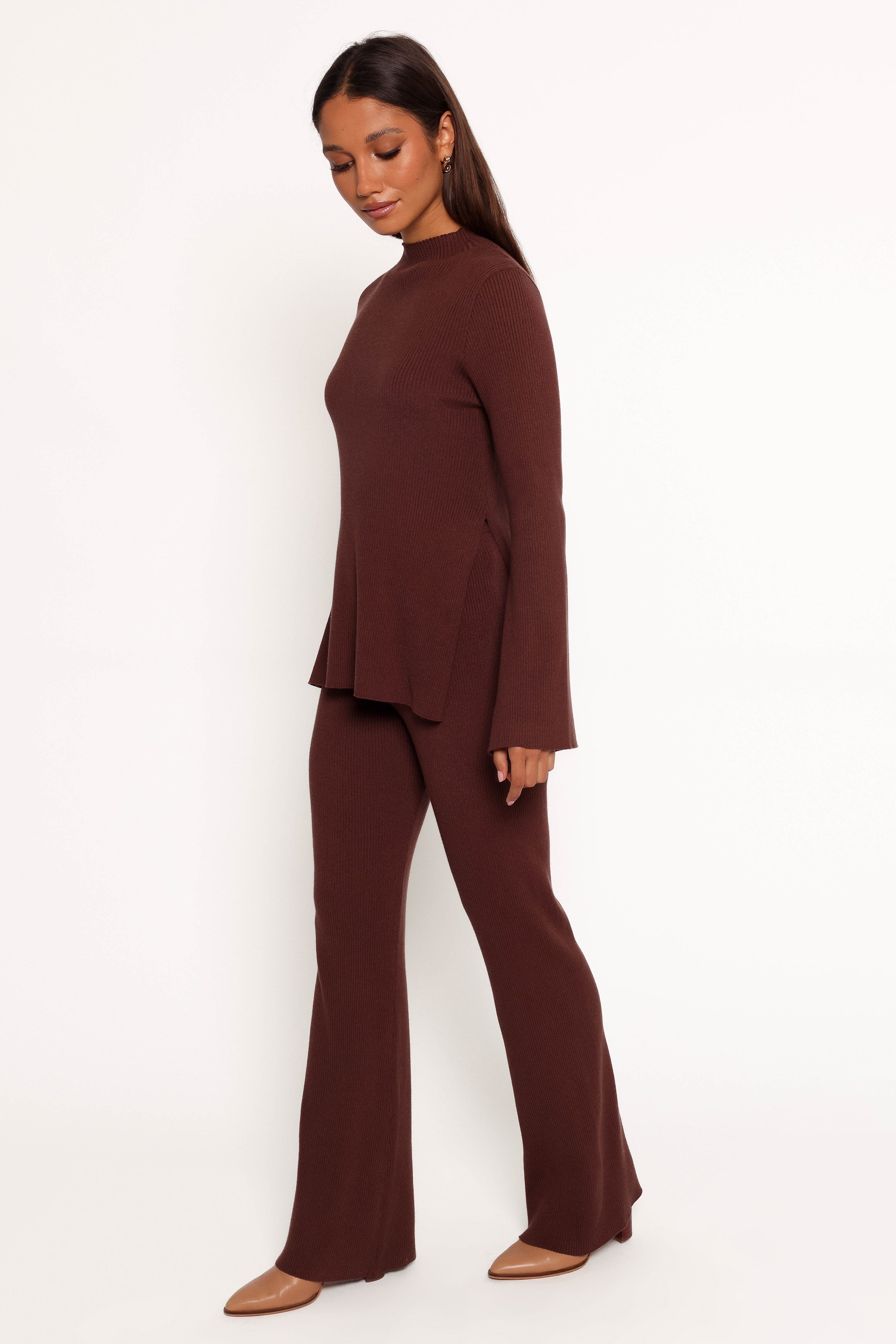 Adrienne Knit Pant - Chocolate-Charming Rule