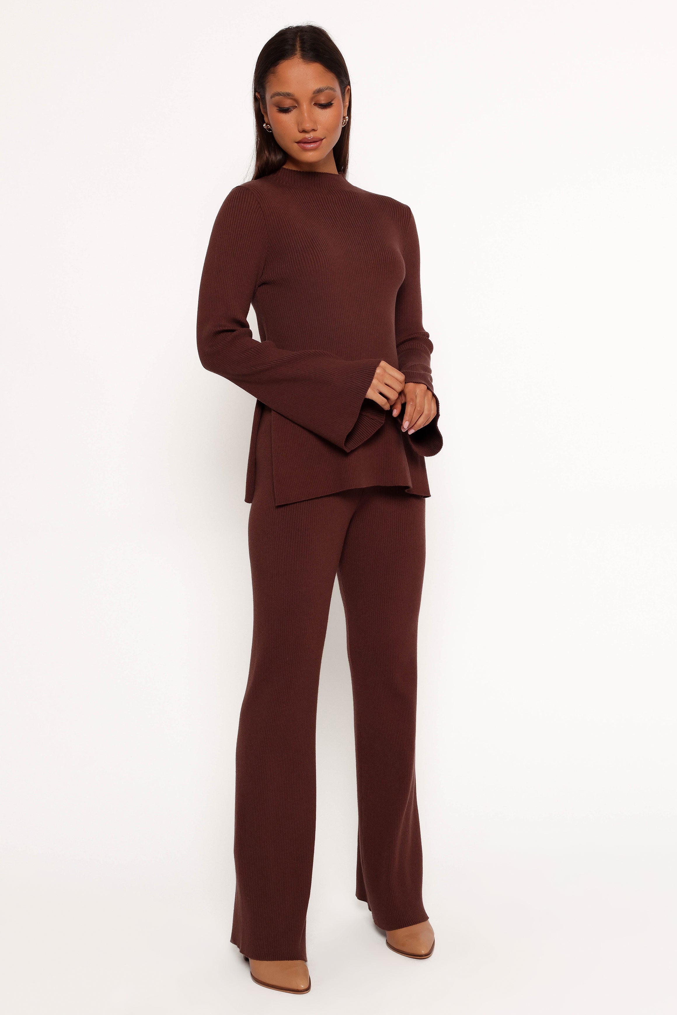 Adrienne Knit Pant - Chocolate-Charming Rule