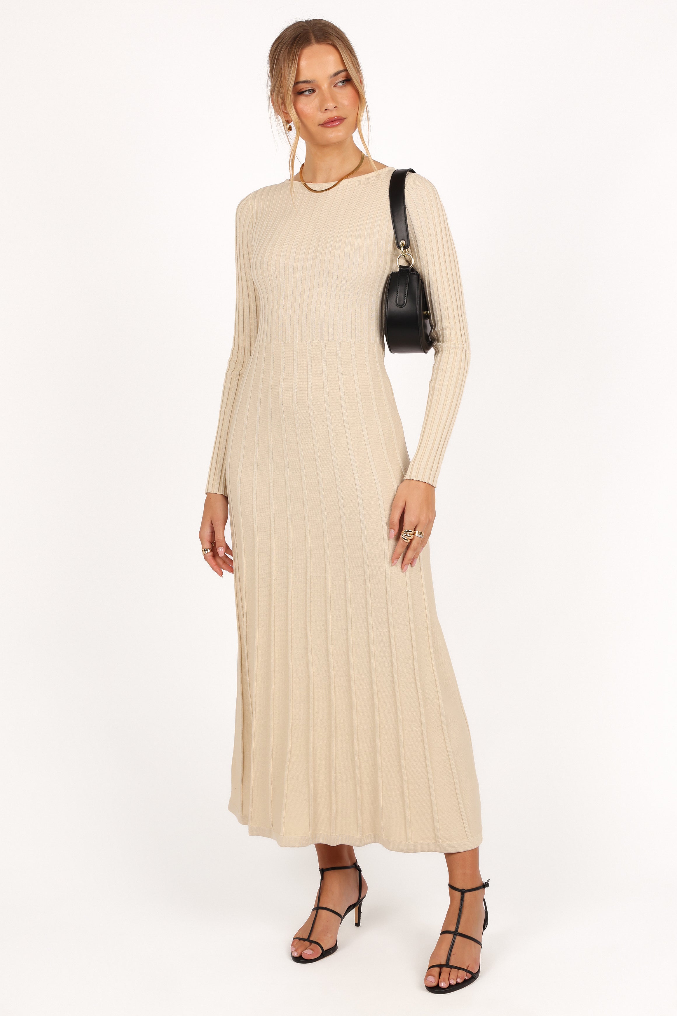 Alison Long Sleeve Maxi Dress - Cream-Charming Rule