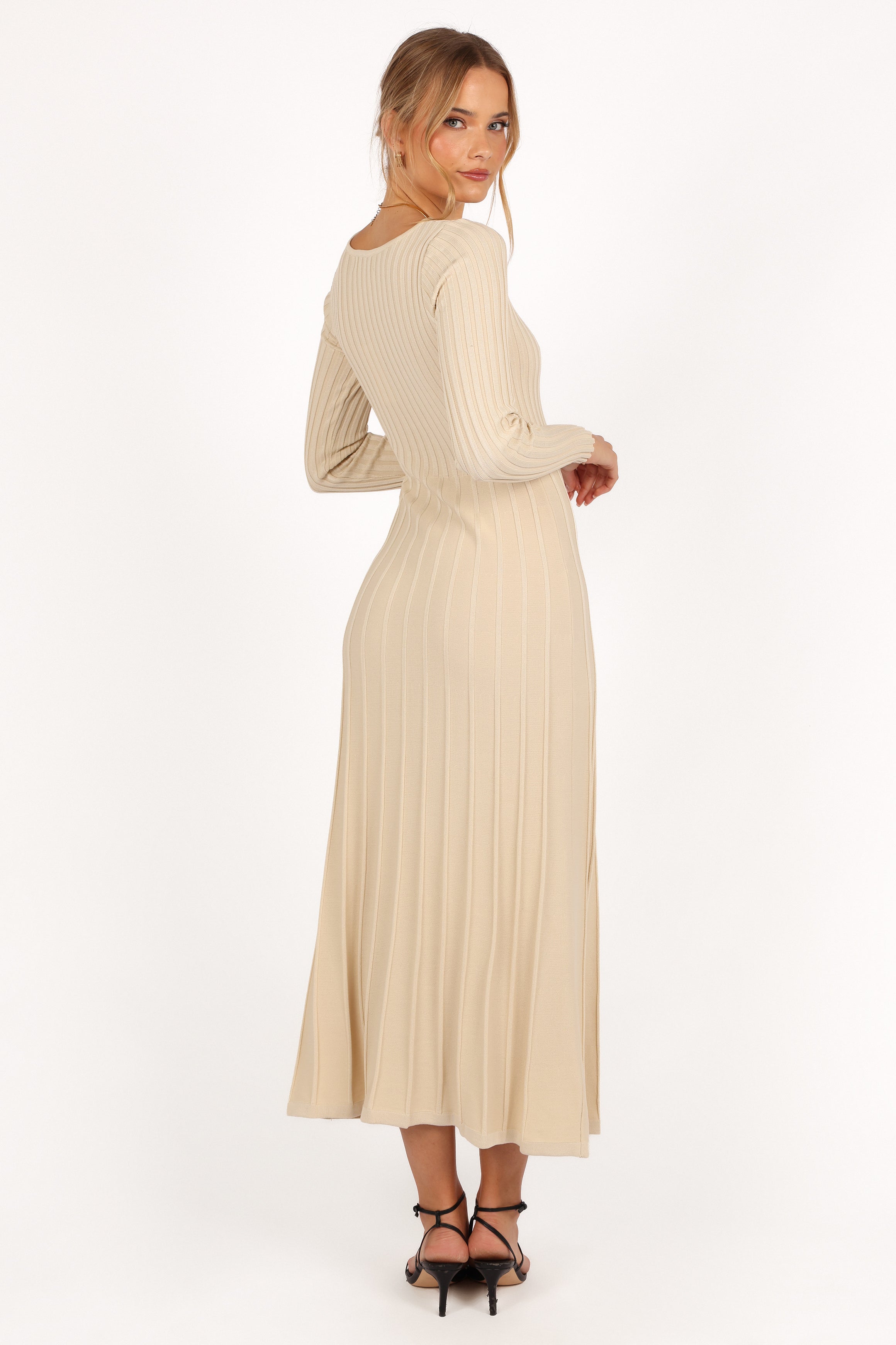Alison Long Sleeve Maxi Dress - Cream-Charming Rule