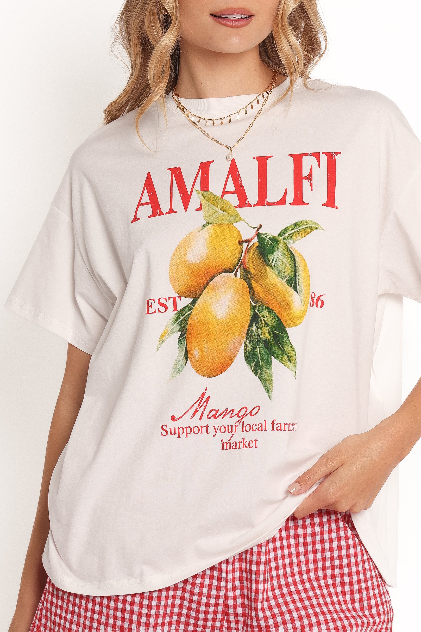 Amalfi Tee Set - Gingham Mango-Charming Rule