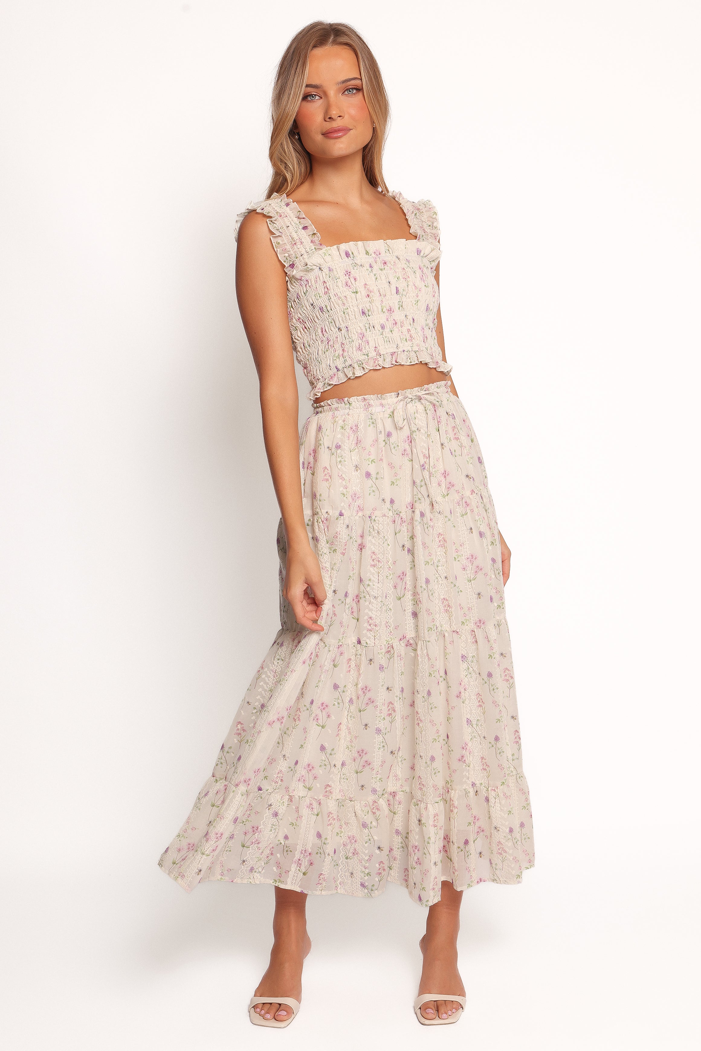 Amberlyn Maxi Skirt - Pink Floral-Charming Rule