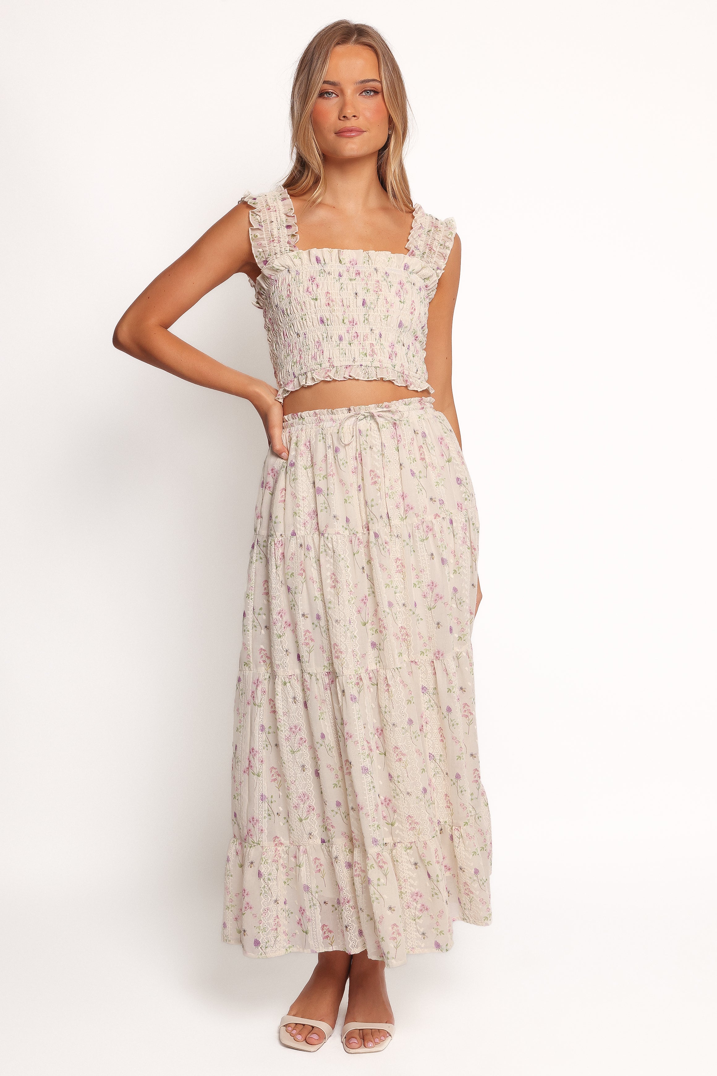 Amberlyn Maxi Skirt - Pink Floral-Charming Rule