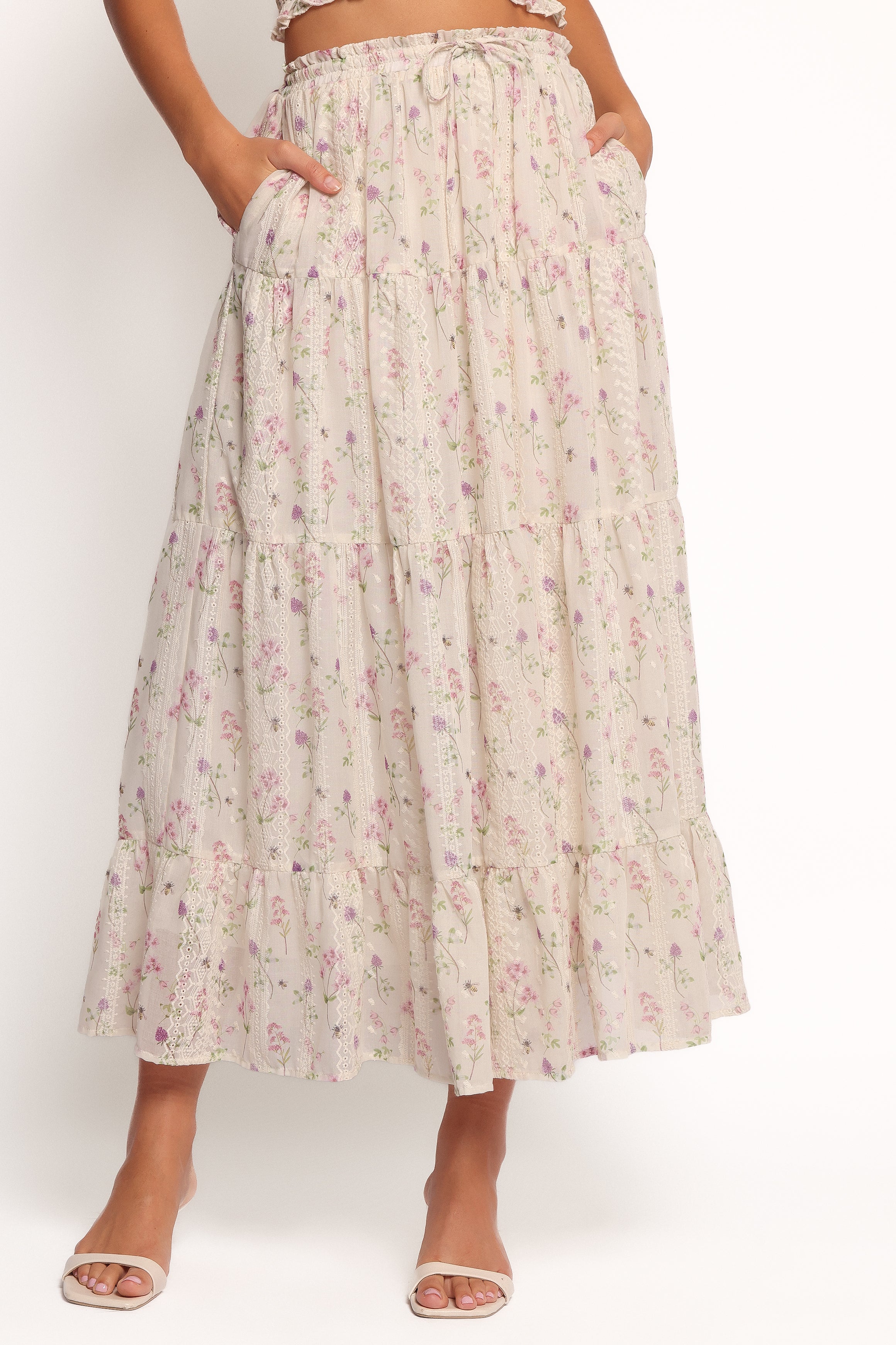 Amberlyn Maxi Skirt - Pink Floral-Charming Rule