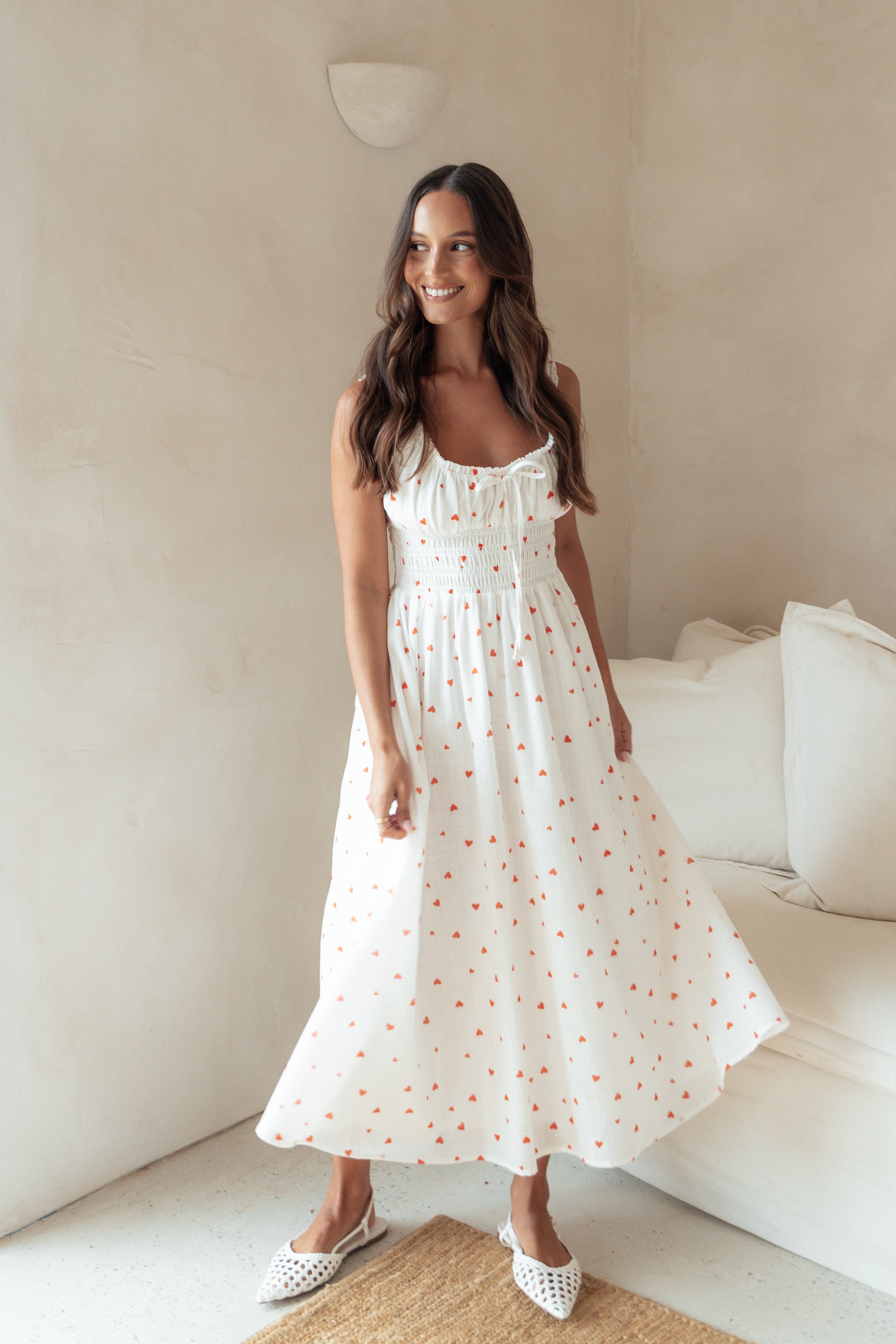 Auguste Midi Dress - Ditsy Heart-Charming Rule