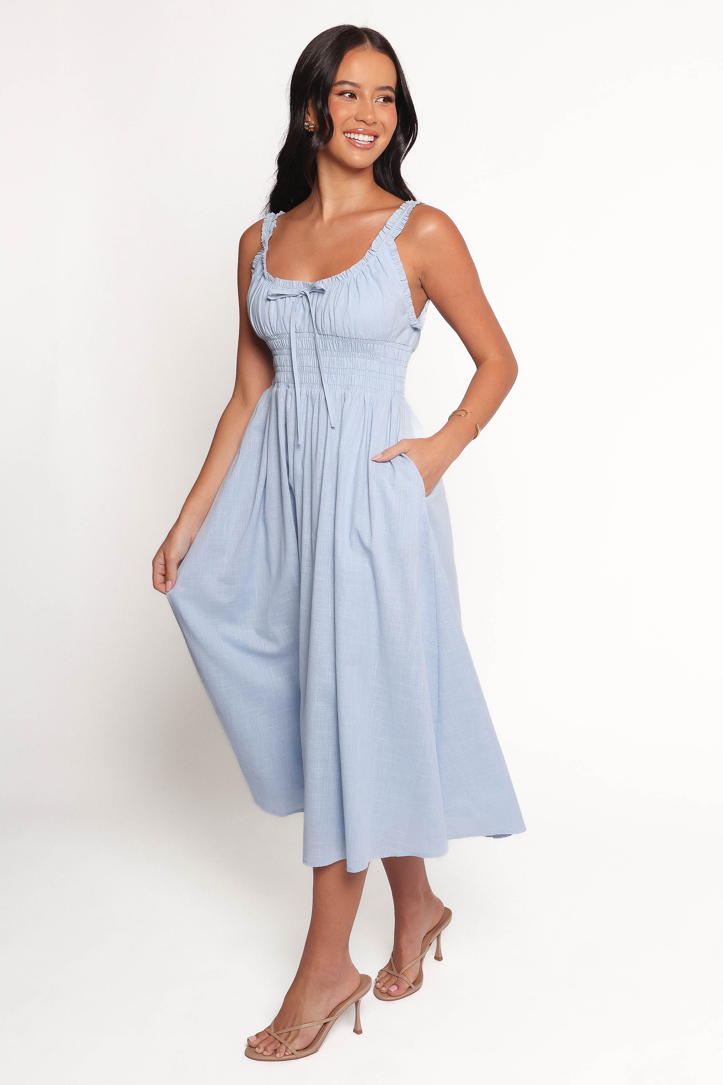 Auguste Midi Dress - Pale Blue-Charming Rule