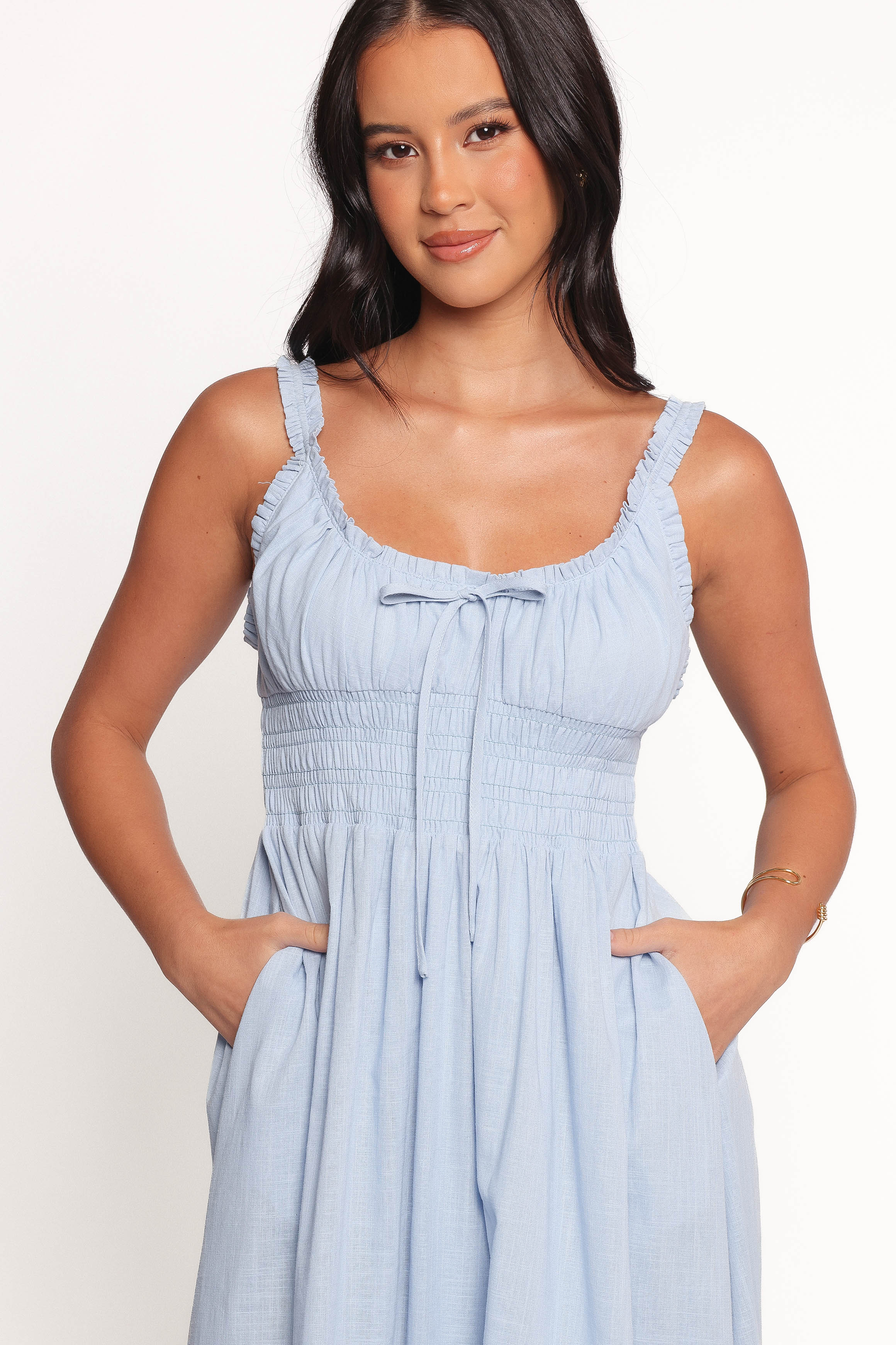 Auguste Midi Dress - Pale Blue-Charming Rule