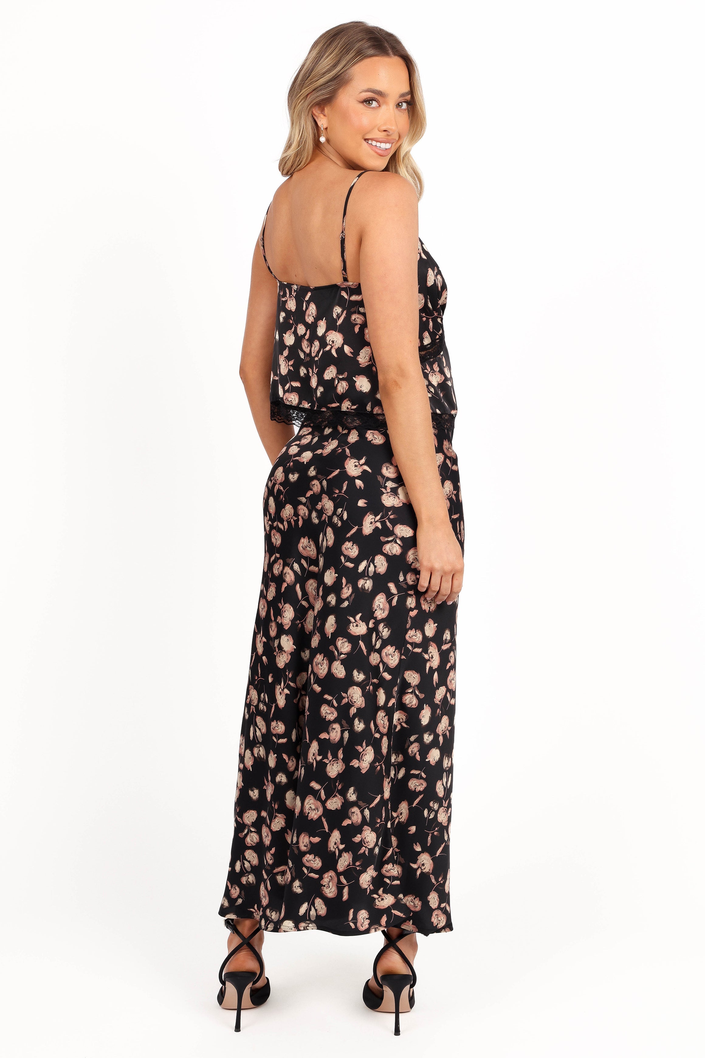 Aurelia Two Piece Set - Black Floral-Charming Rule