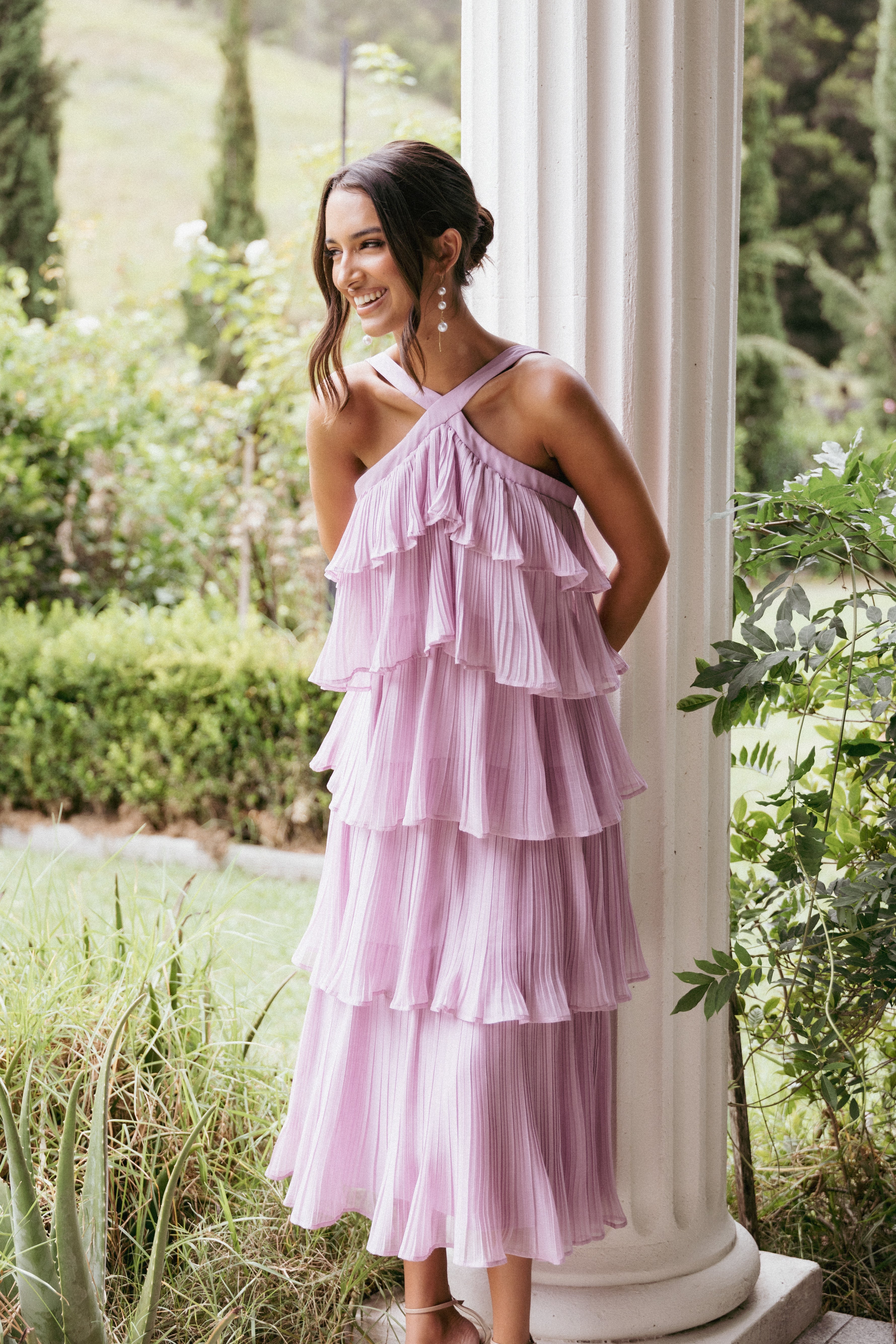 Aveline Midi Dress - Lilac-Charming Rule