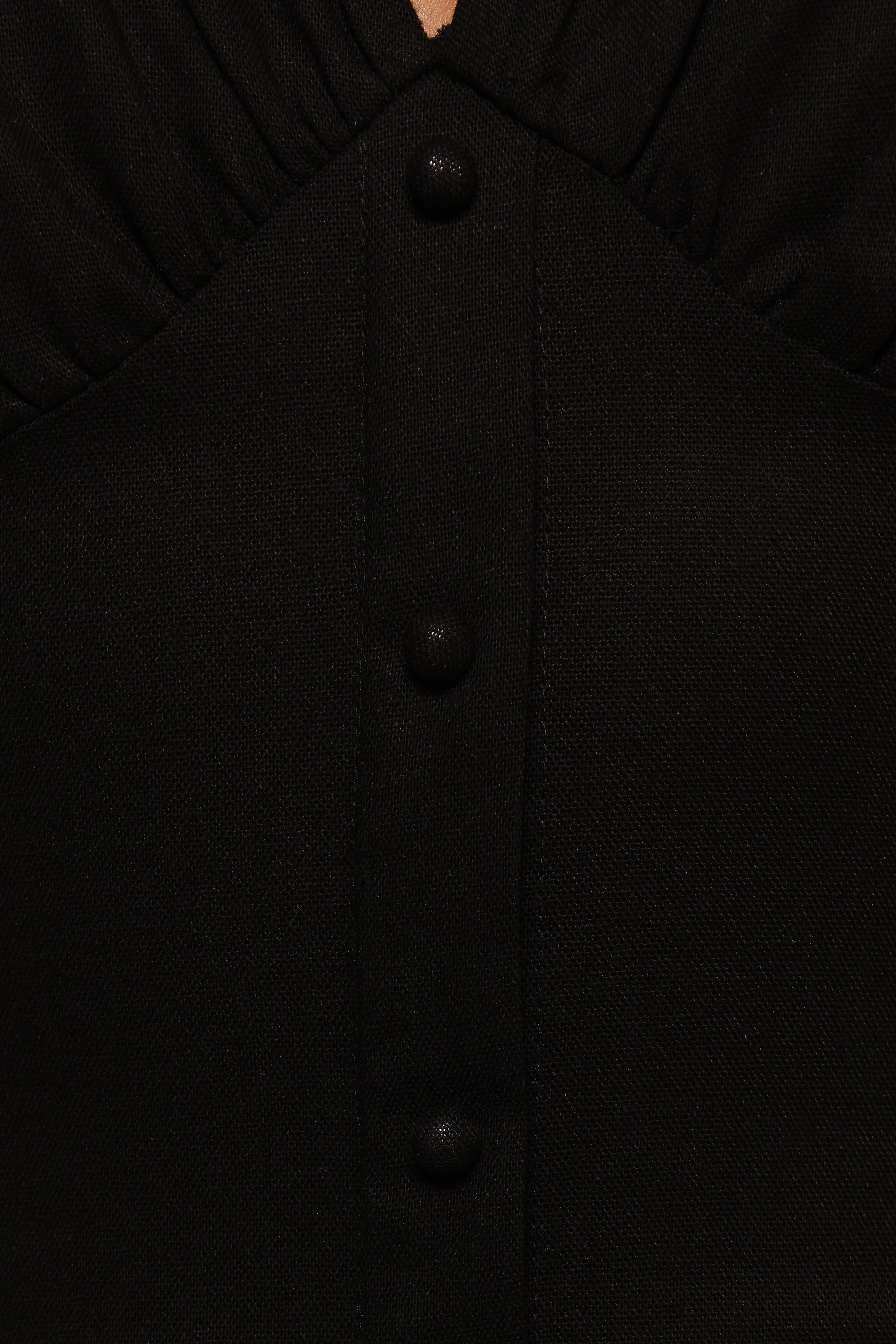 Barbara Midi Button Down Dress - Black-Charming Rule