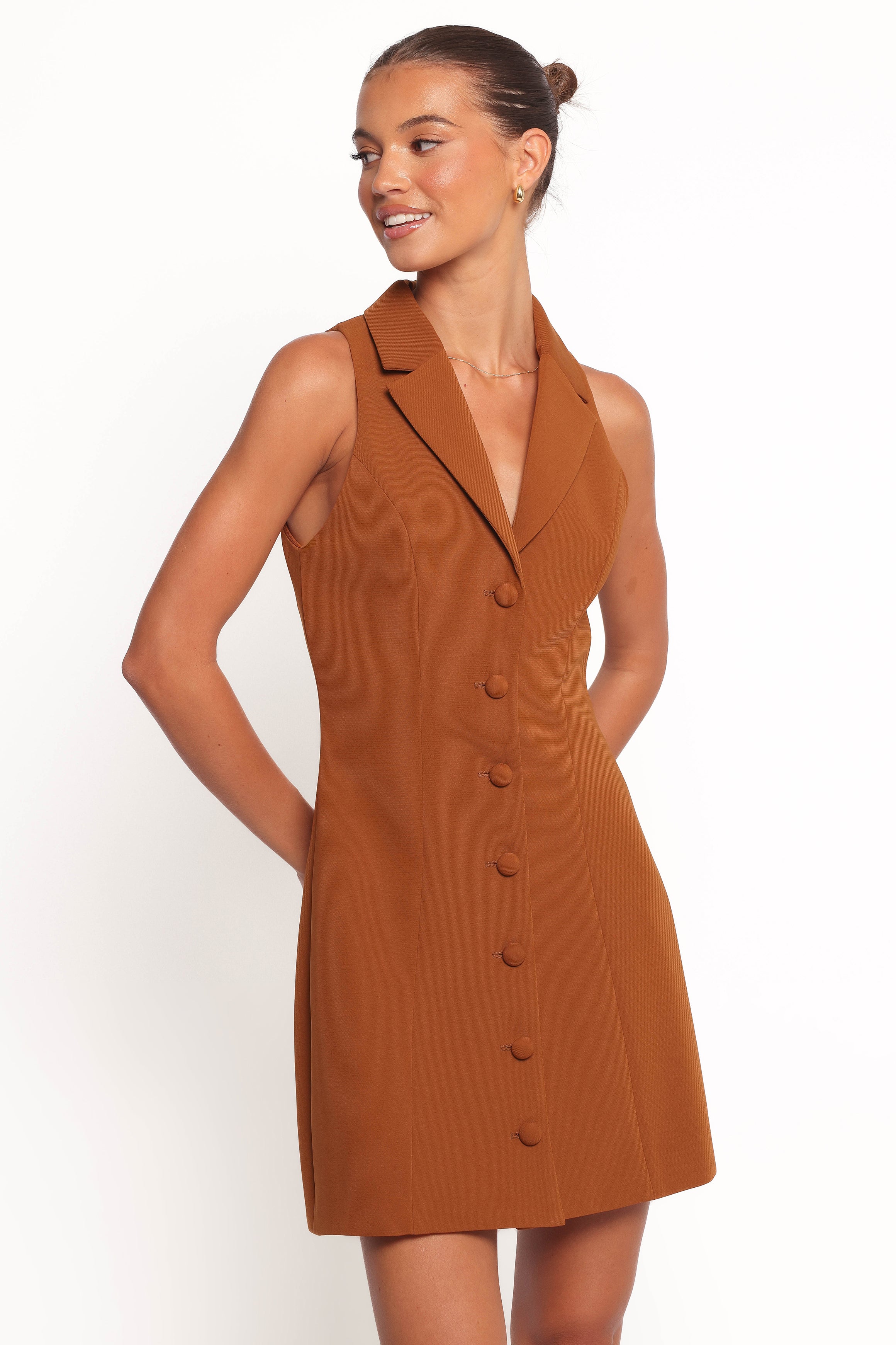 Barrett Mini Dress - Brown-Charming Rule
