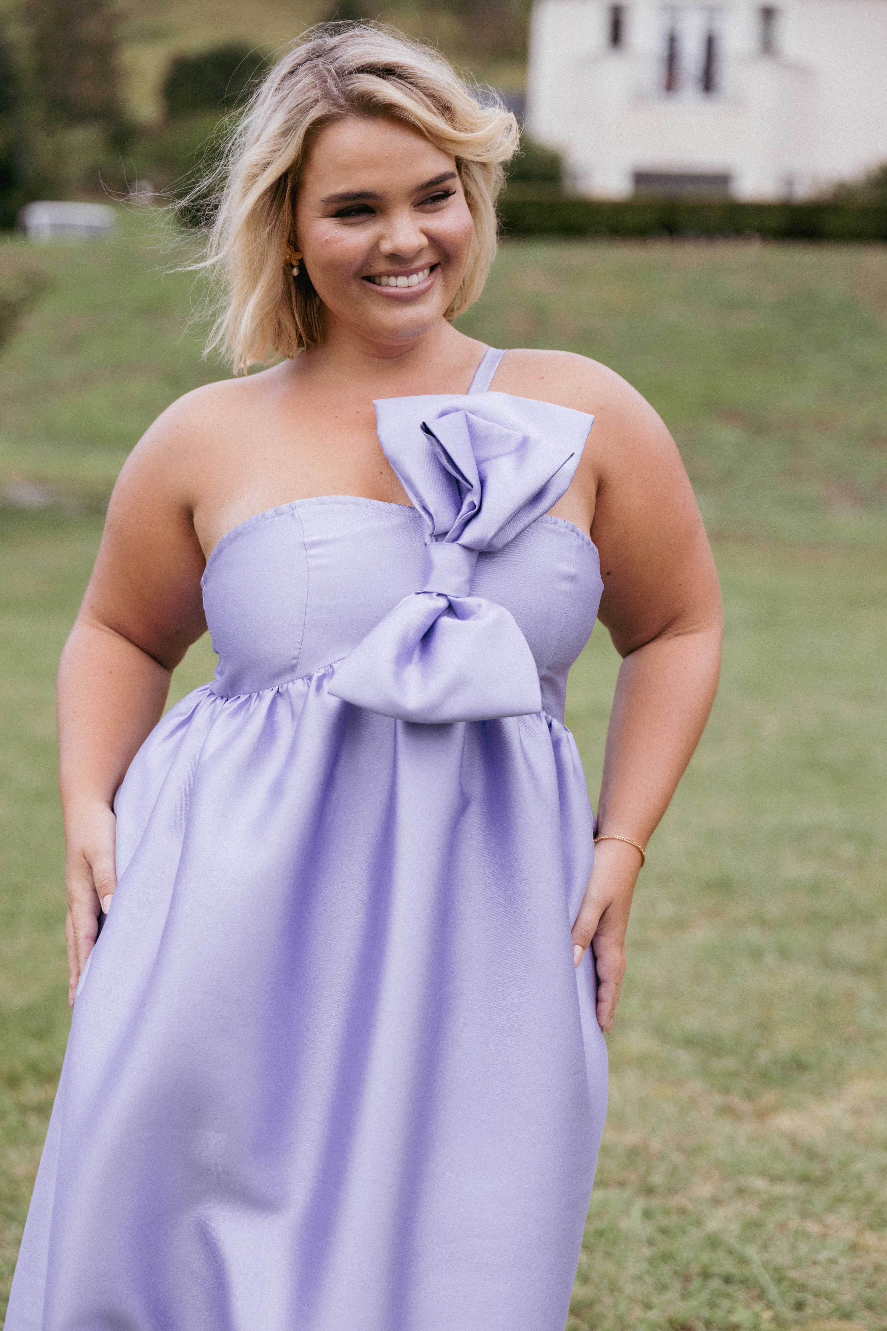 Betina Bow Front Maxi Dress - Lilac-Charming Rule