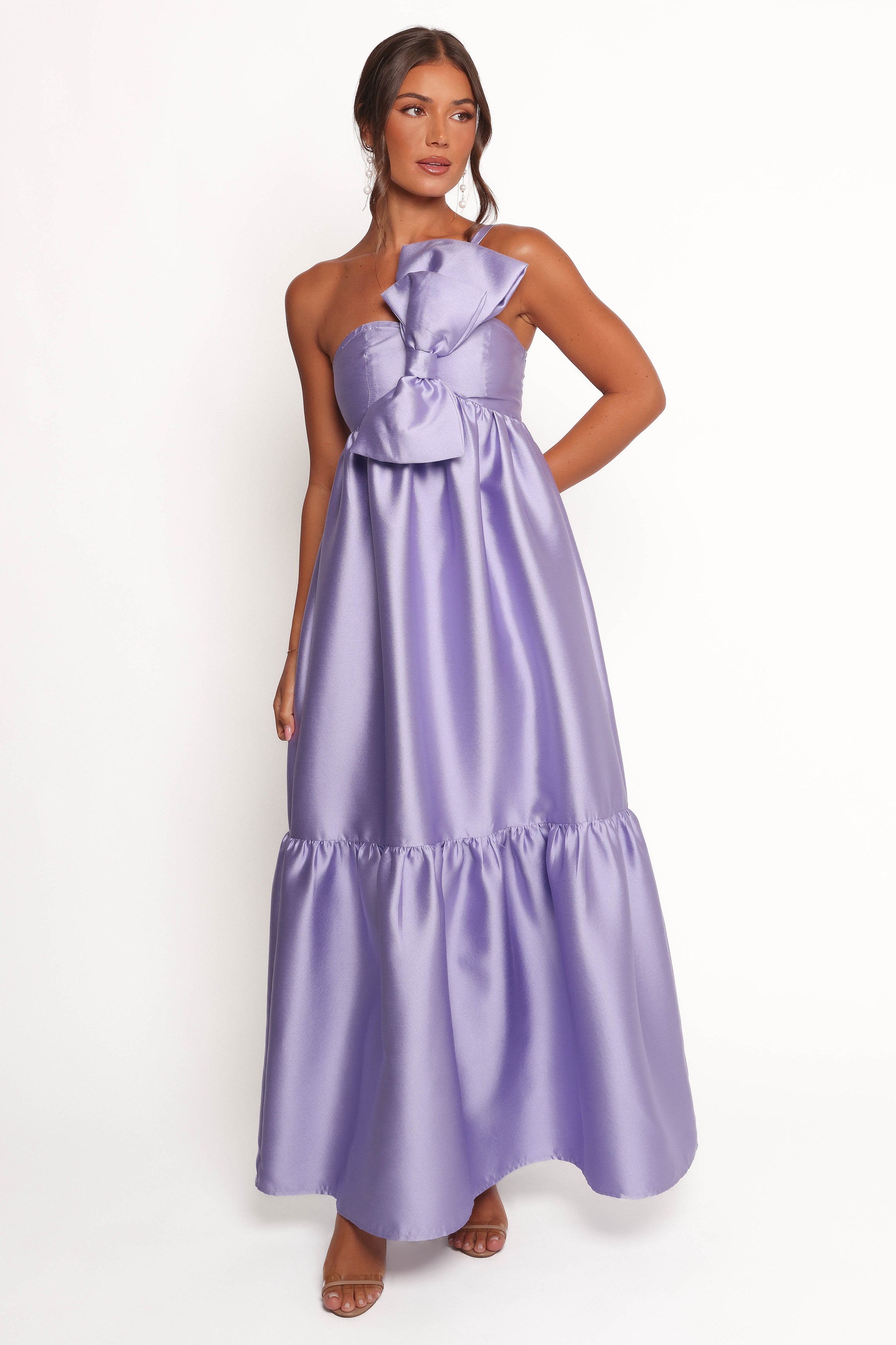 Betina Bow Front Maxi Dress - Lilac-Charming Rule